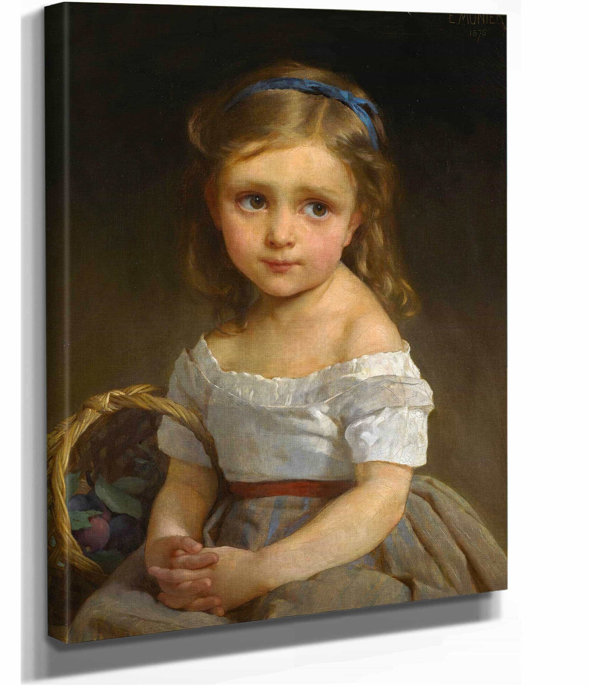 Girl With Basket Of Plums by Emile Munier