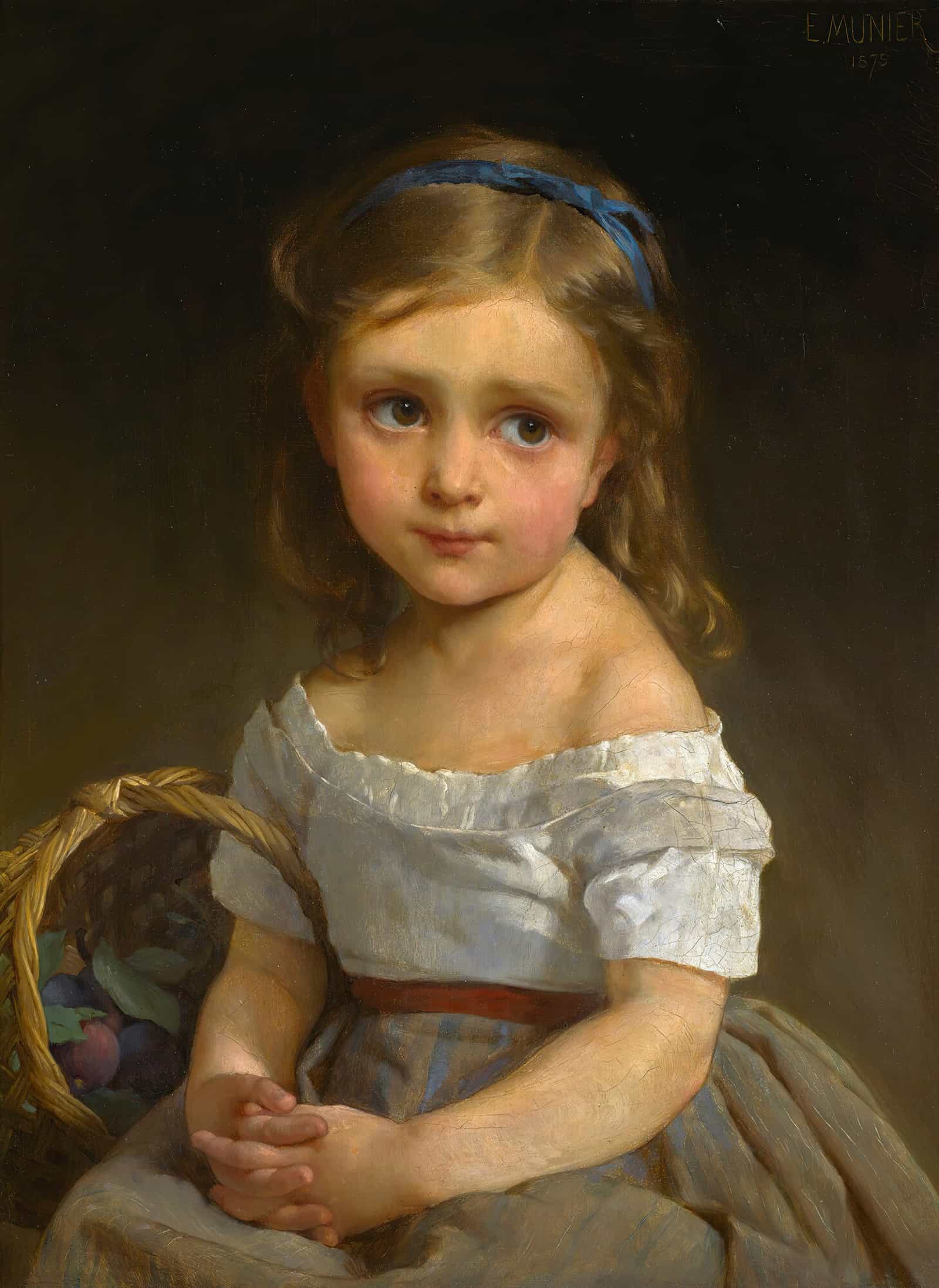 Girl With Basket Of Plums by Emile Munier