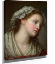 Girl With Bonnet About by Jean Baptiste Greuze