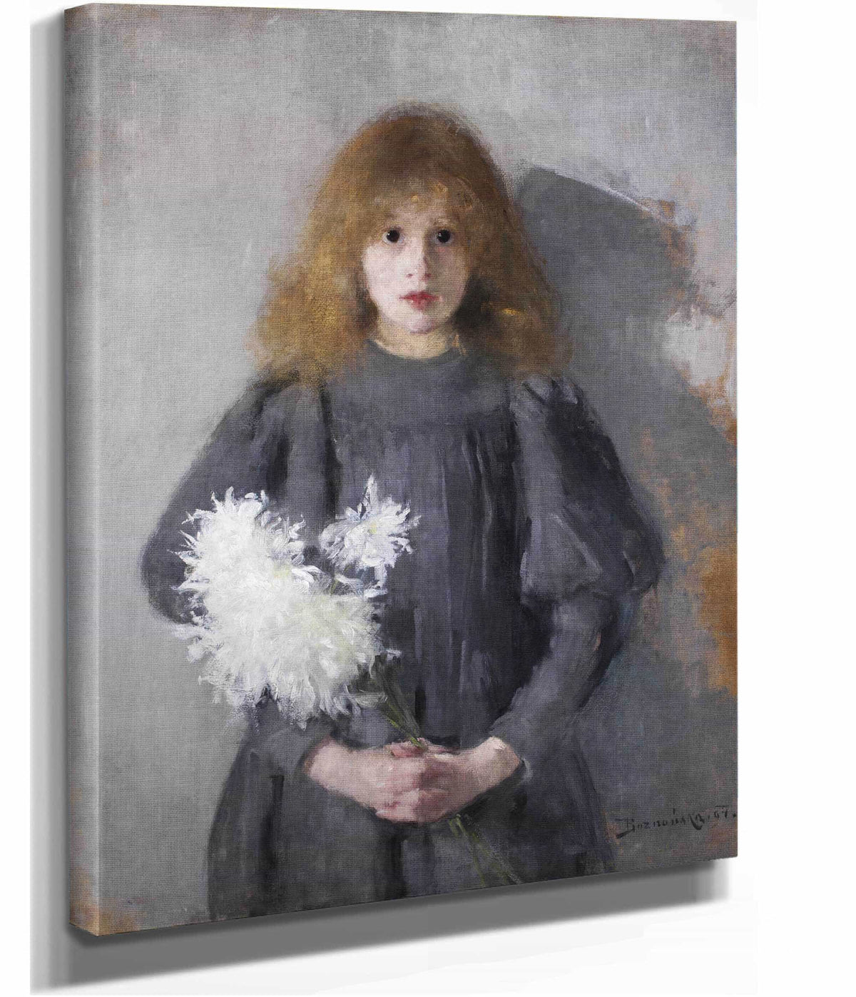 Girl With Chrysanthemums by Olga Boznanska