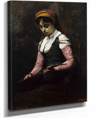 Girl With Mandolin   by Jean Baptiste Camille Corot