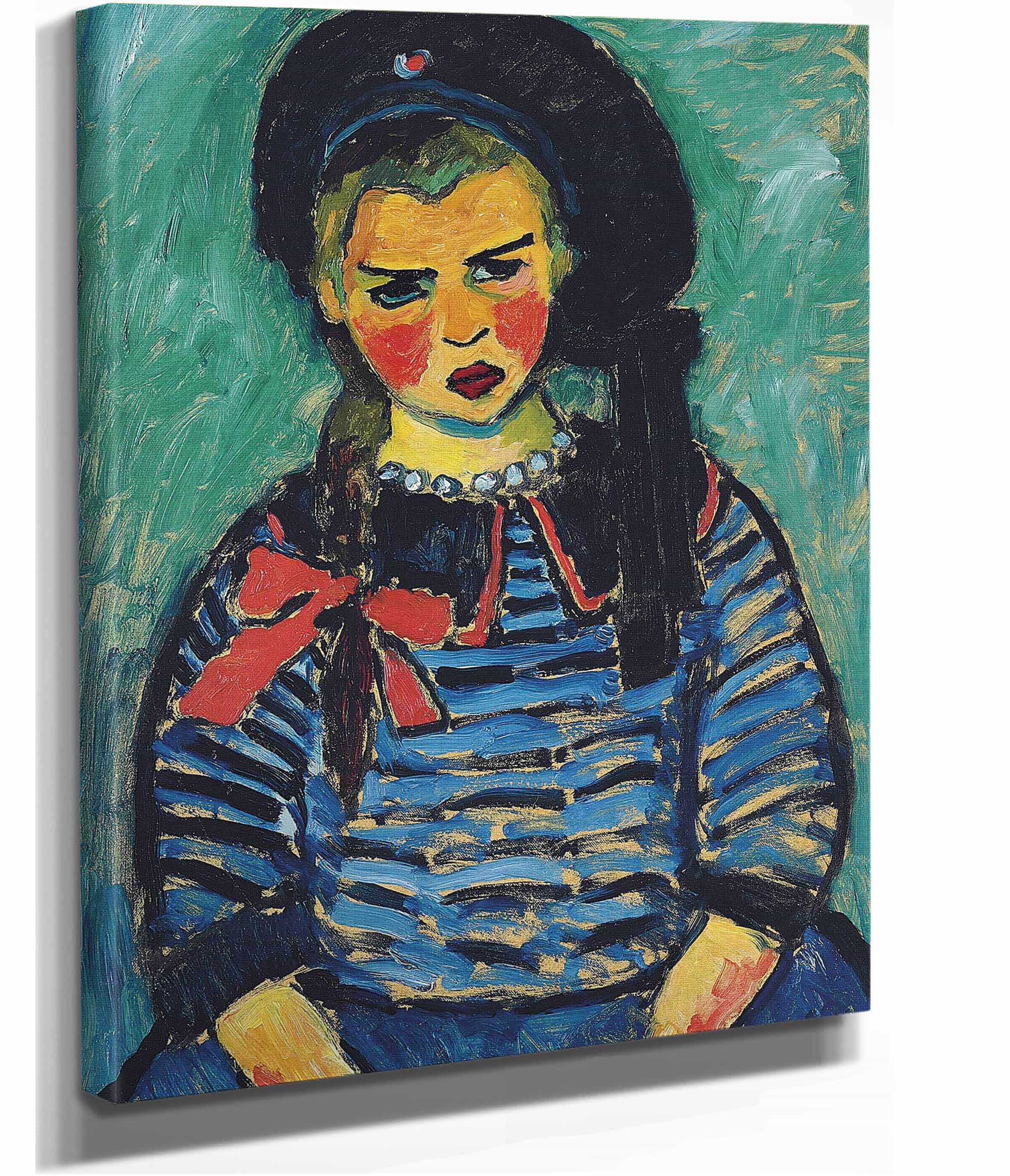 Girl With Red Ribbon by Alexej Von Jawlensky