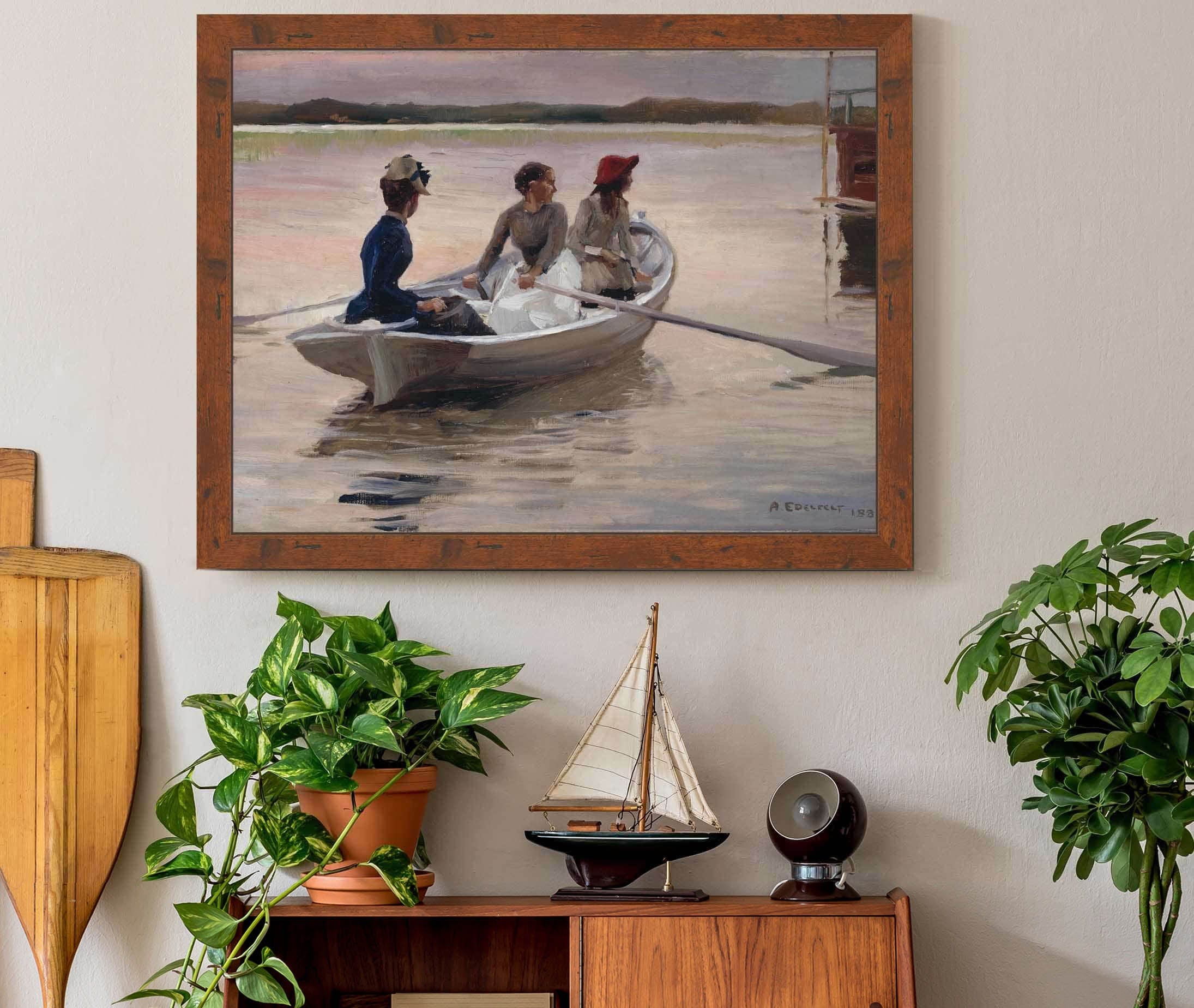 Girls In A Rowing Boat Summer In The Archipelago by Albert Edelfelt