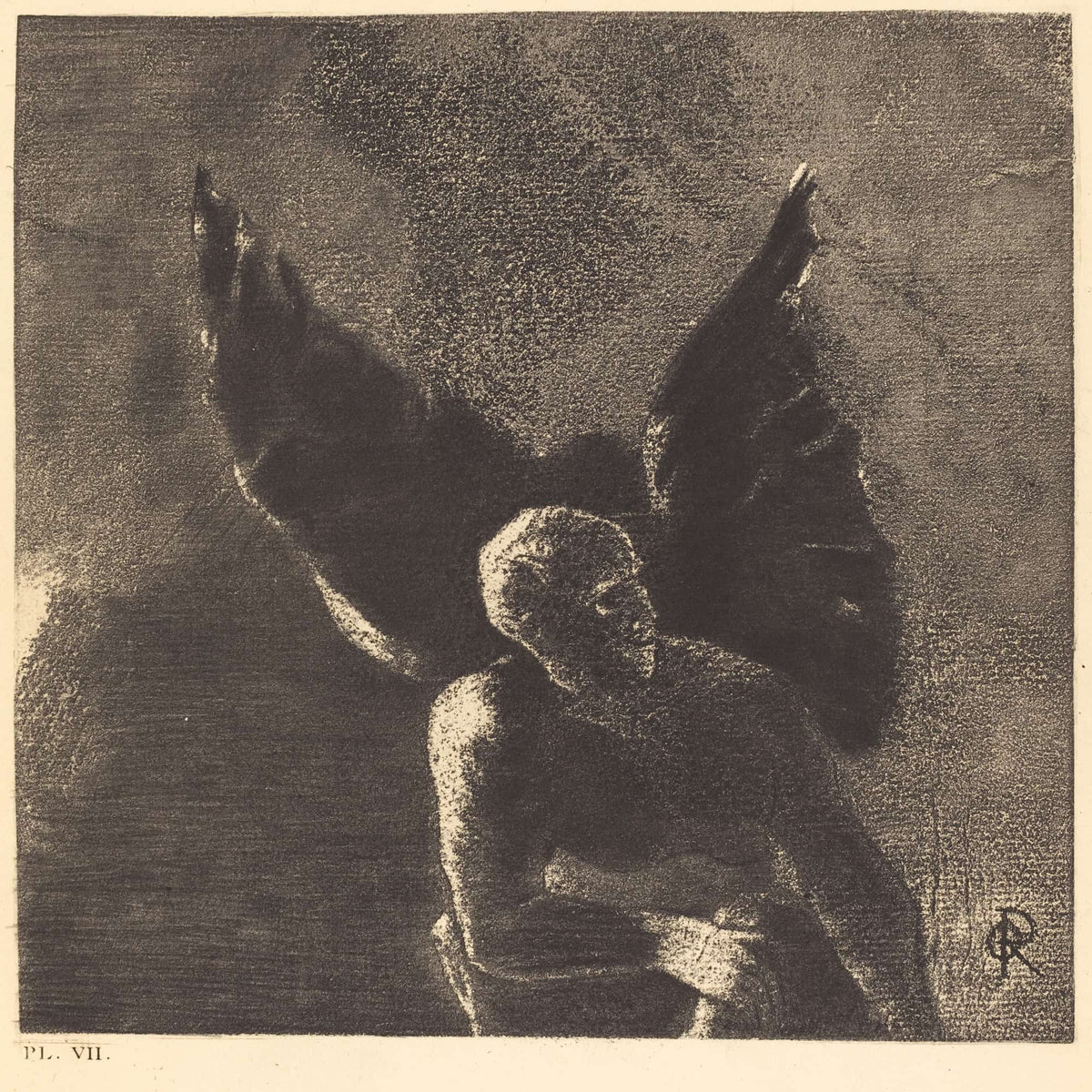Gloire Et Louange A Toi Satan Dans Les Hauteurs Du Ciel Ou Tu Regnas Et Dans Les Profondeurs De Lenfer Ou Vaincu Tu Reves En Silence! by Odilon Redon