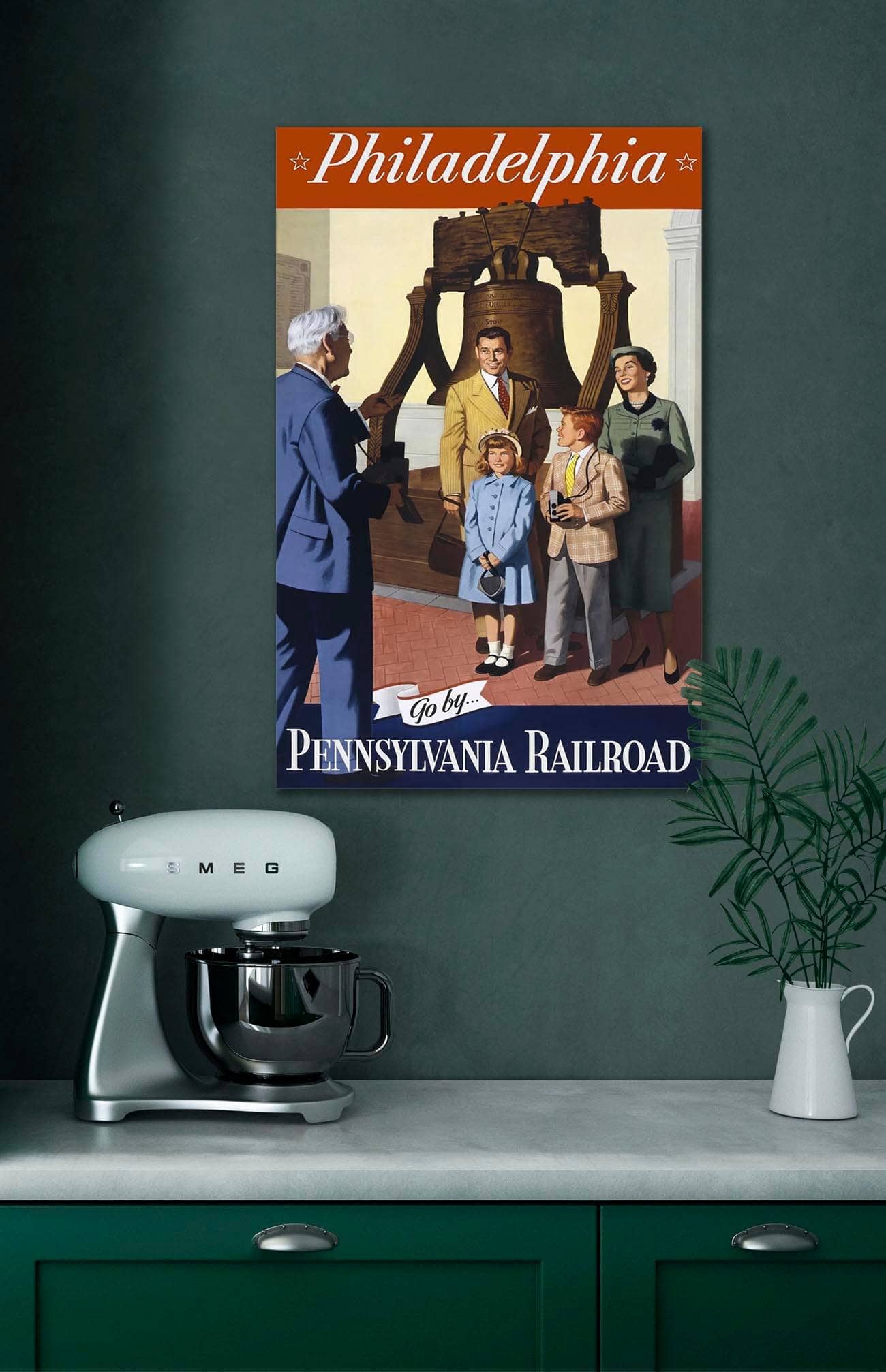 Go by Pennsylvania Railroad. Vintage Philadelphia