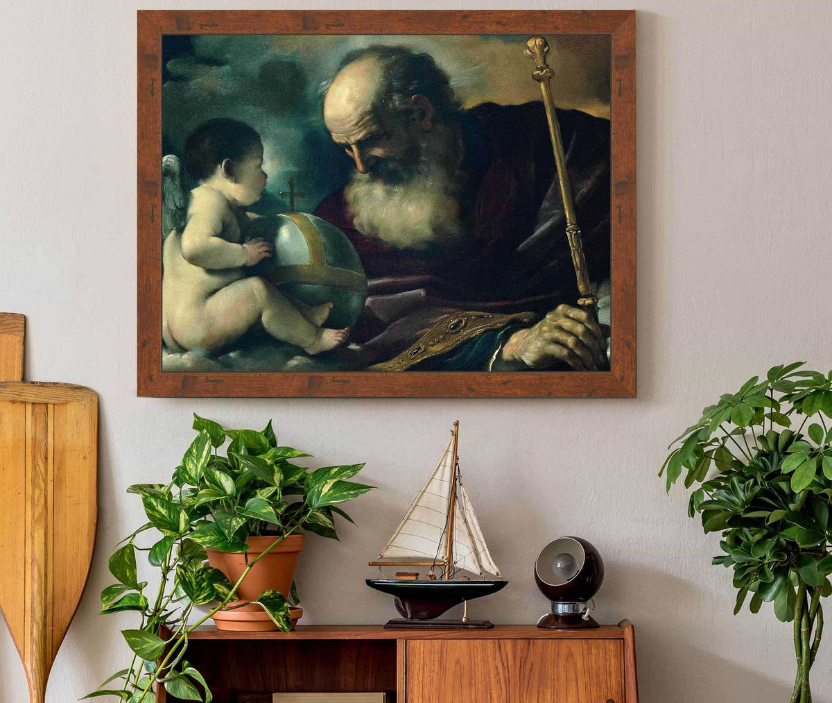 God The Father And Angel by Guercino