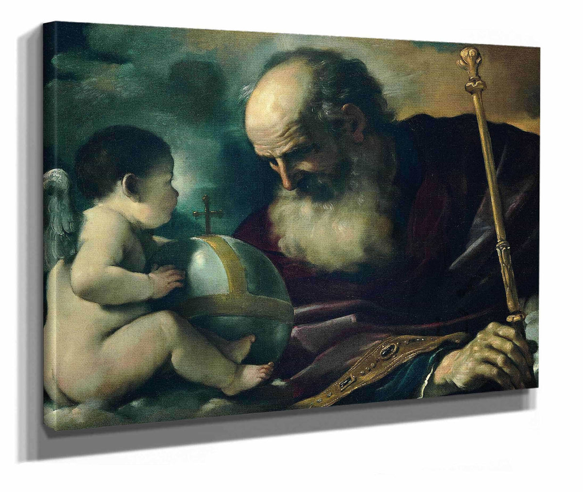 God The Father And Angel by Guercino