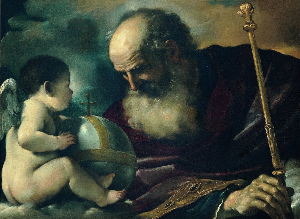 God The Father And Angel by Guercino