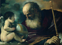 God The Father And Angel by Guercino