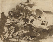 God The Father And Angels Adoring The Madonna And Child Recto by Giovanni Domenico Tiepolo