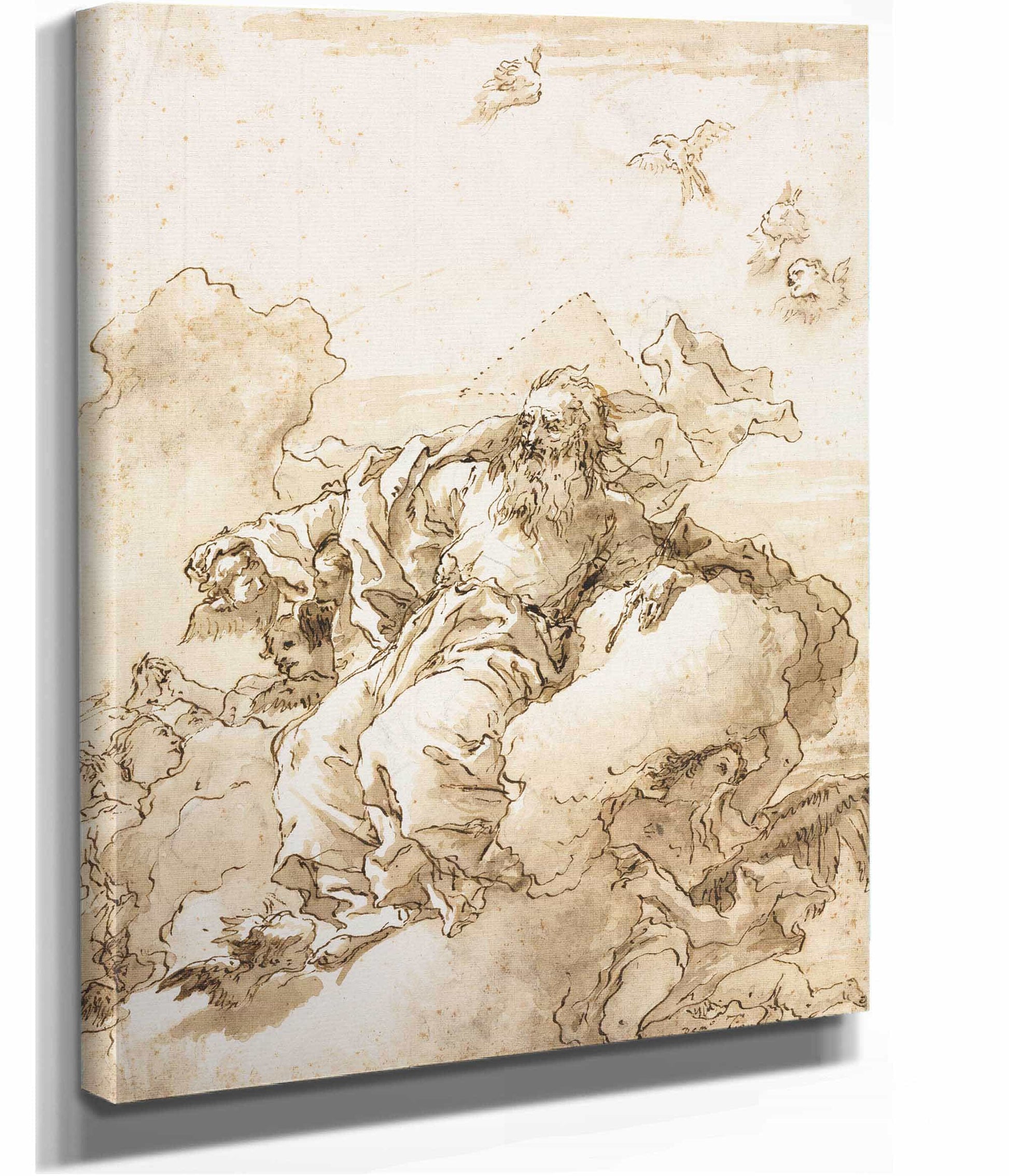 God The Father With Symbol Of The Trinity Or After by Giovanni Domenico Tiepolo