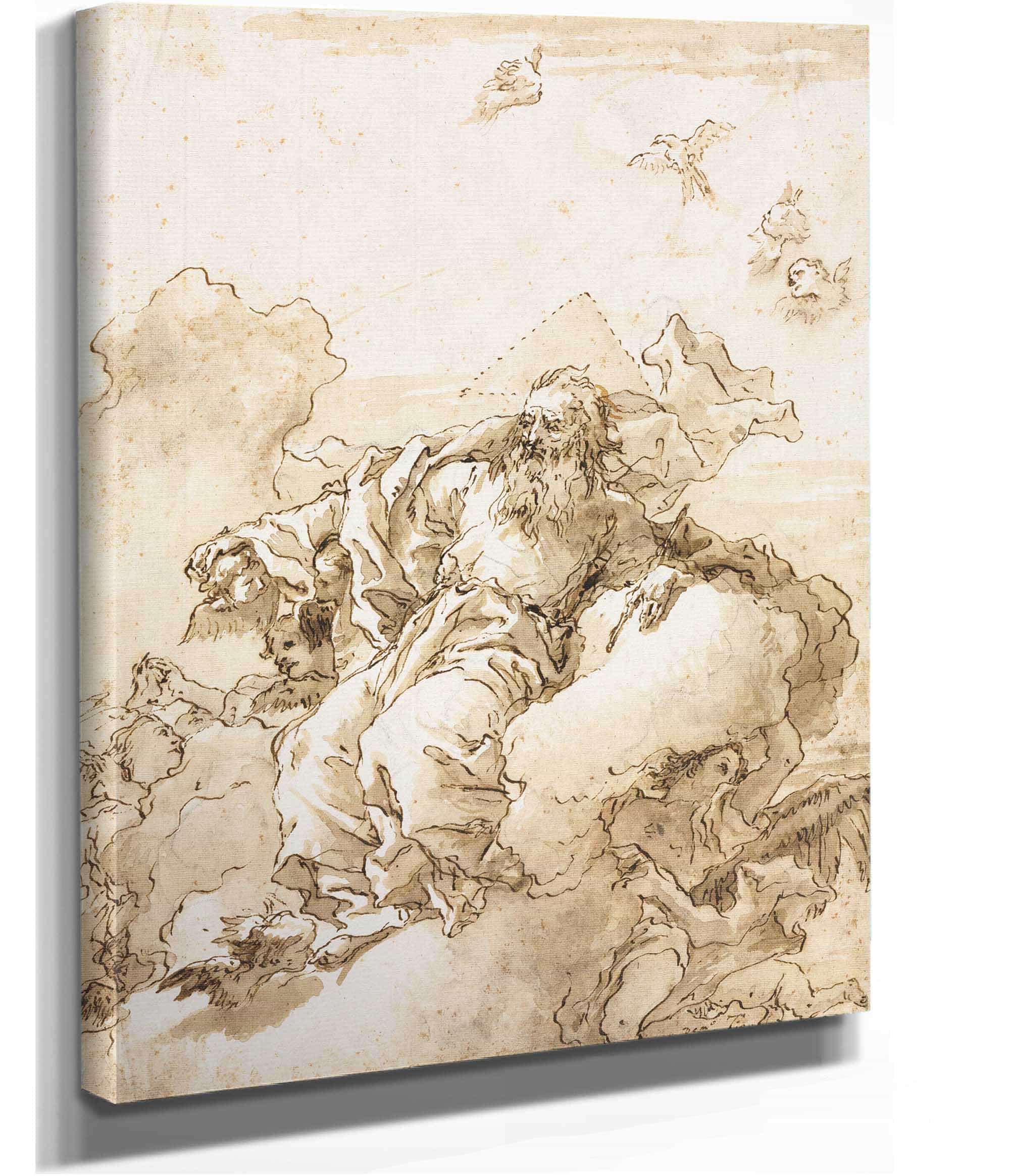 God The Father With Symbol Of The Trinity Or After by Giovanni Domenico Tiepolo