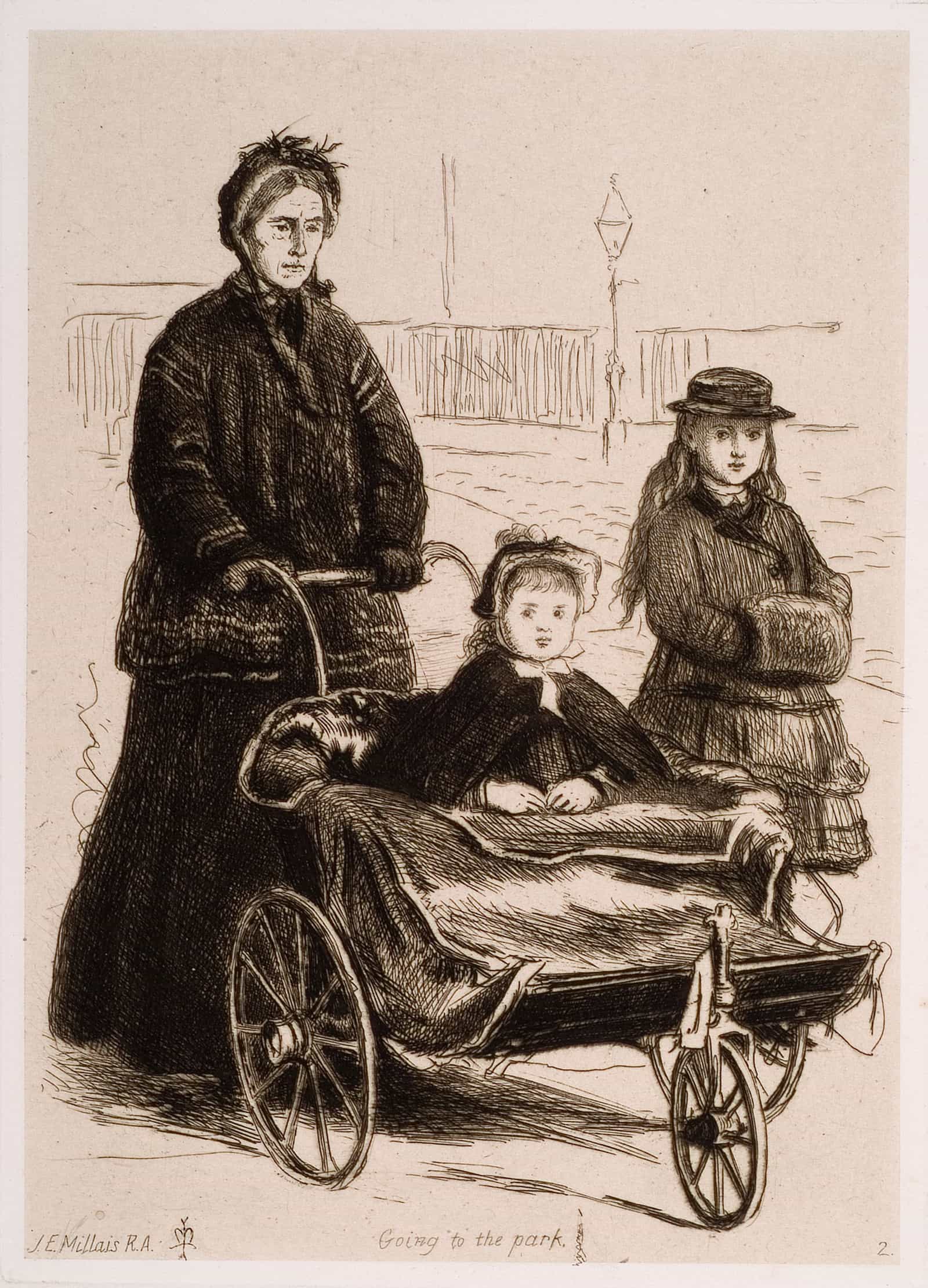 Going To The Park by Sir John Everett Millais