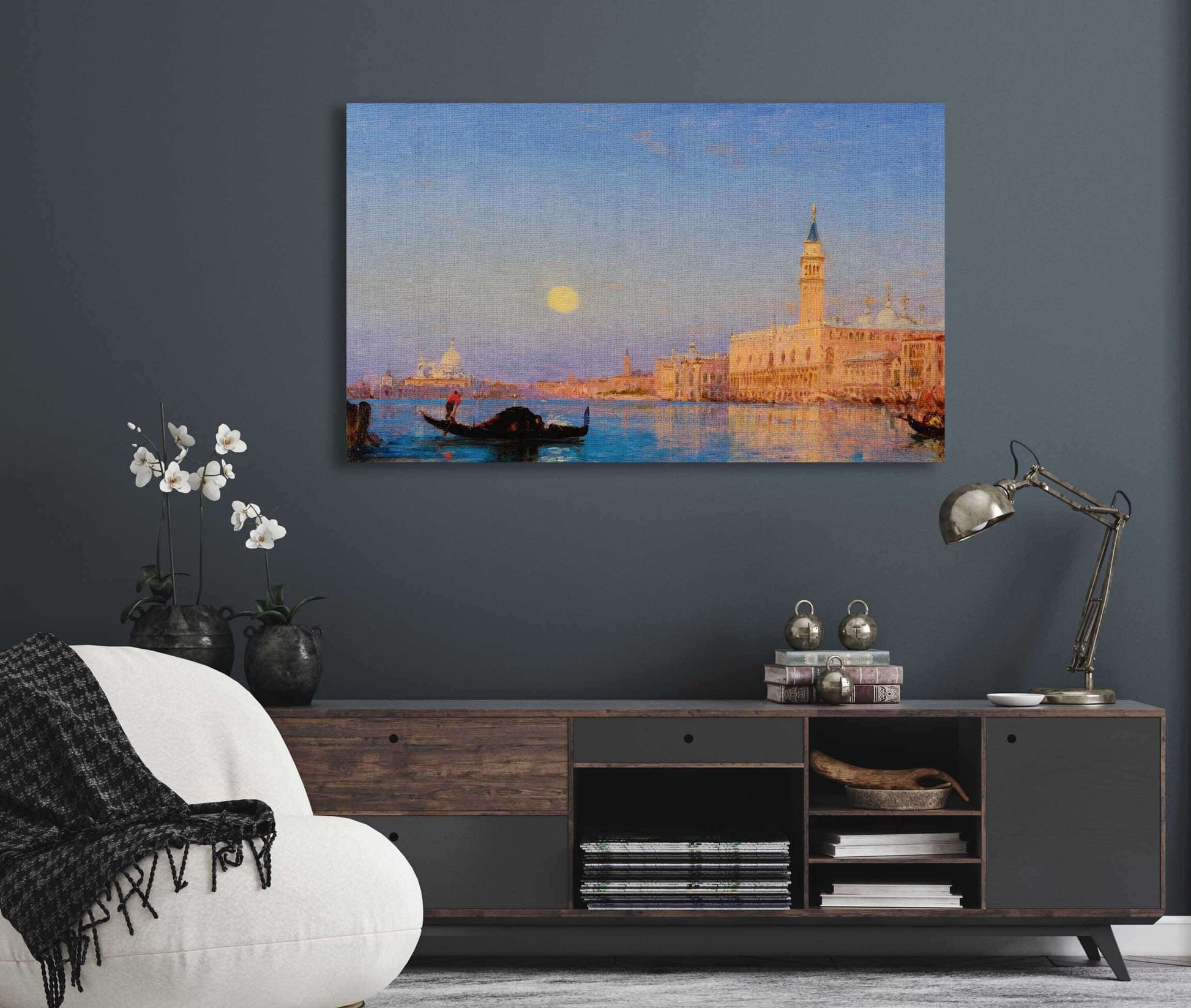 Gondole Devant Le Grand Bassin Venise by Felix Ziem