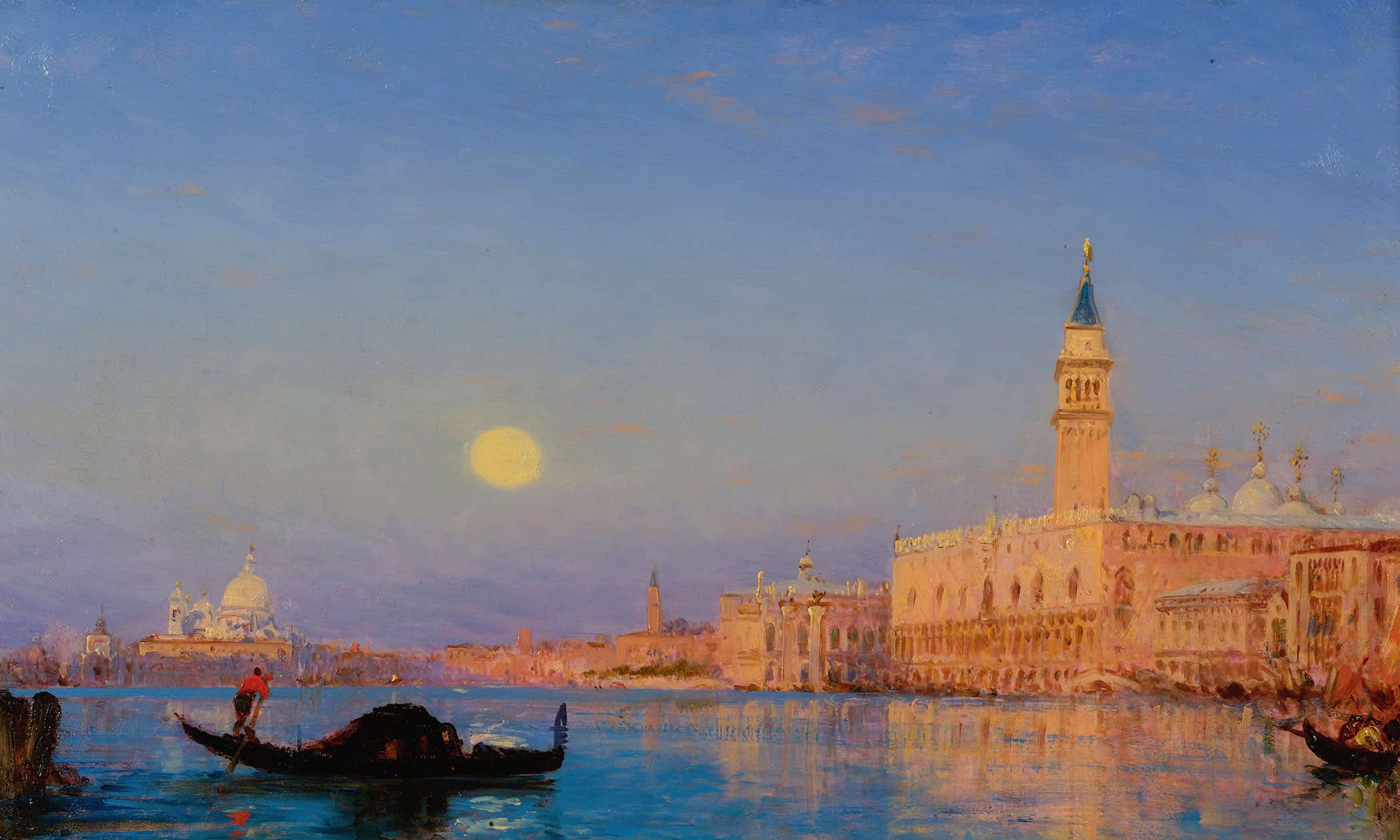 Gondole Devant Le Grand Bassin Venise by Felix Ziem