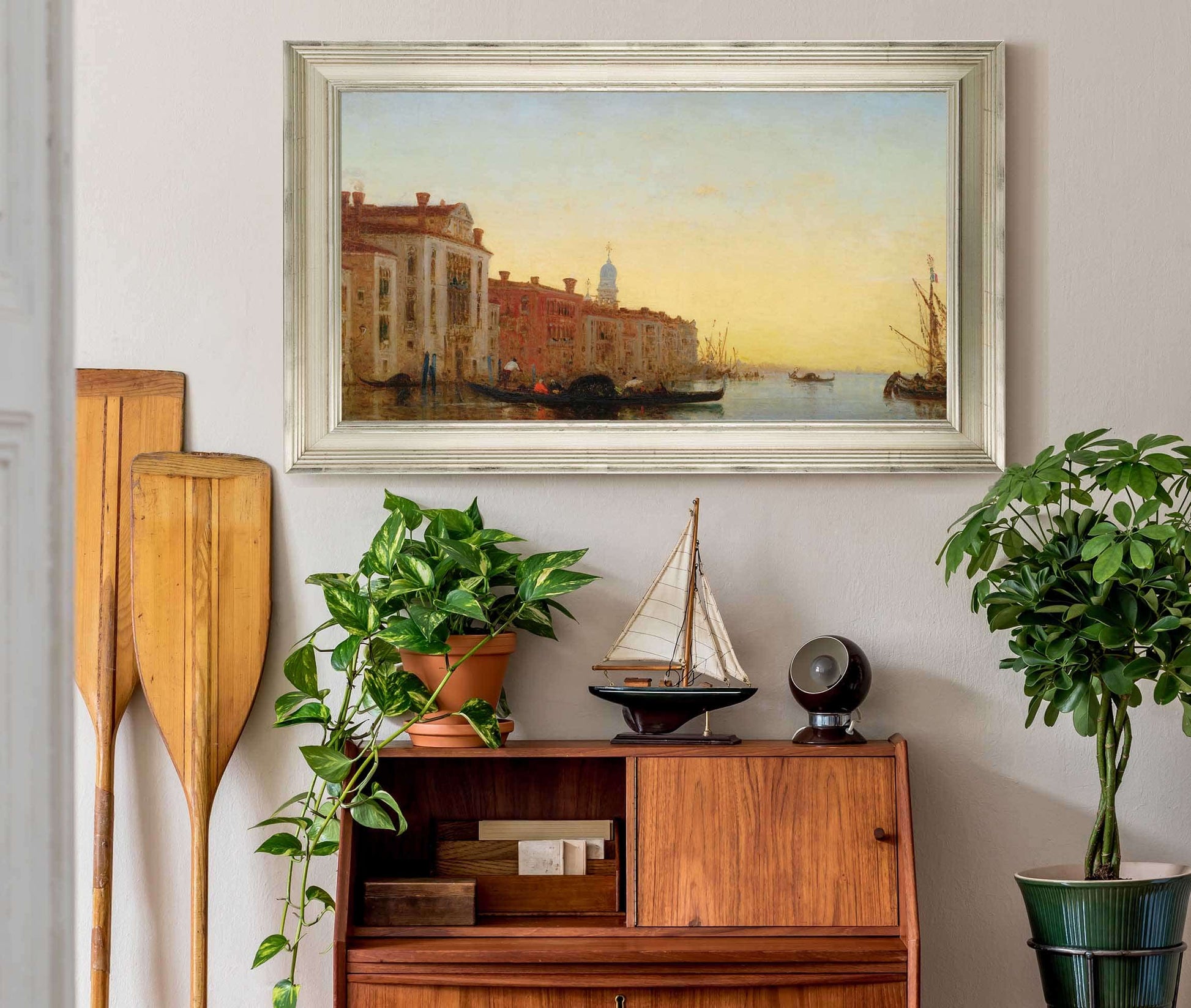 Gondole Traversant Lentree Du Grand Canal by Felix Ziem