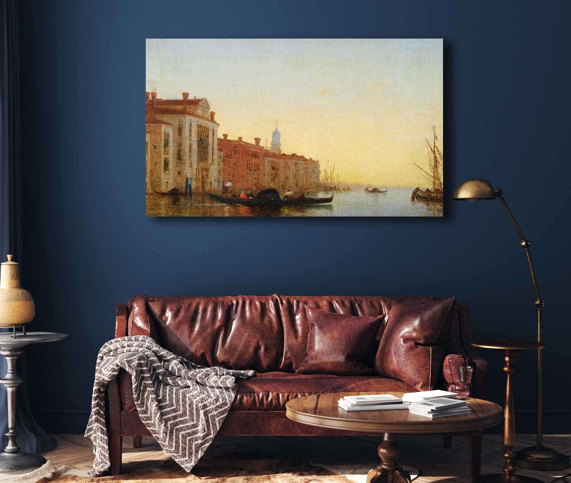 Gondole Traversant Lentree Du Grand Canal by Felix Ziem
