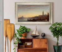 Gondoliers At Esclavons Quay Venice by Felix Ziem