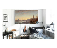 Gondoliers At Esclavons Quay Venice by Felix Ziem