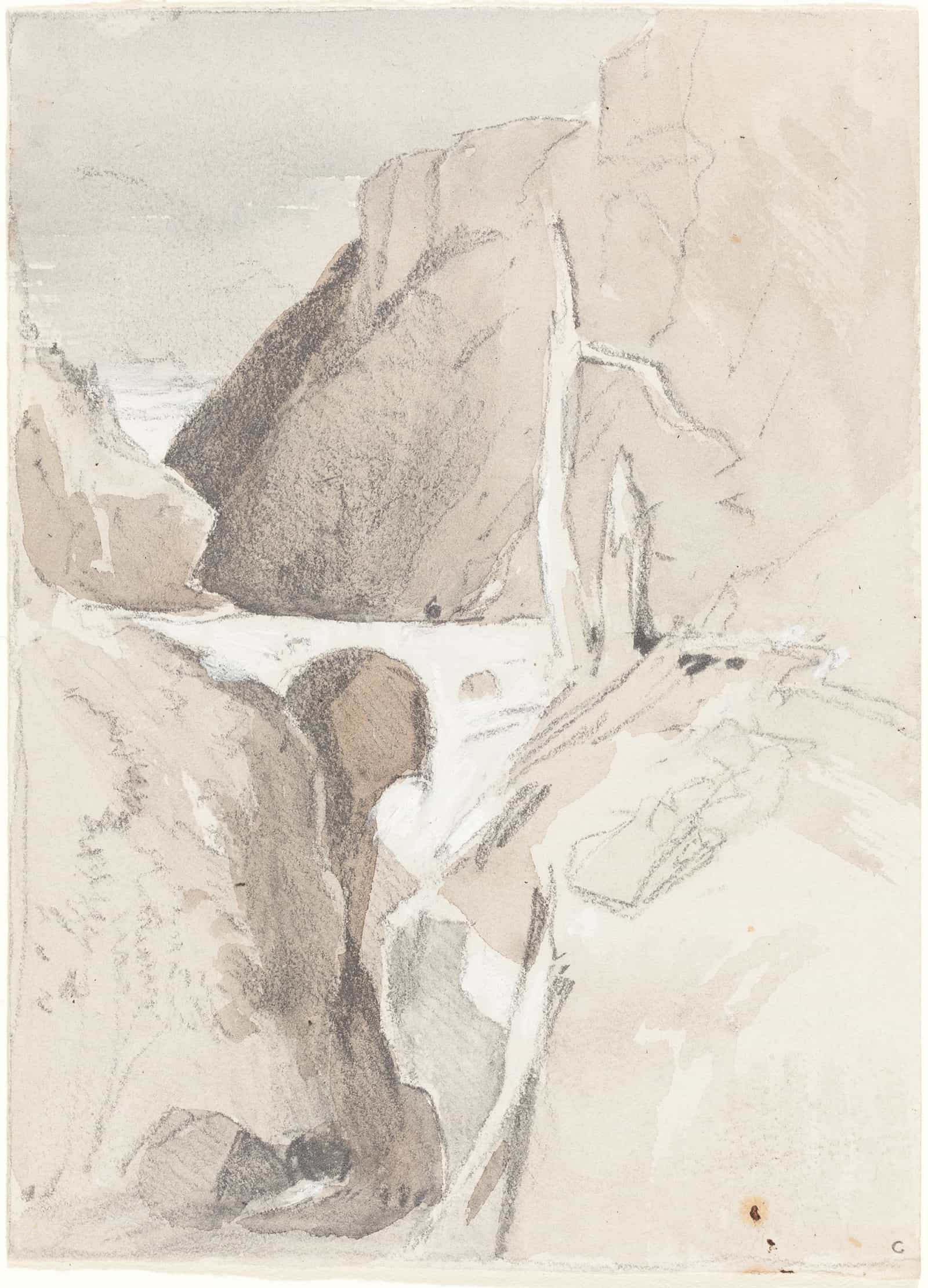 Gorge With Tree Stumps by John Sell Cotman