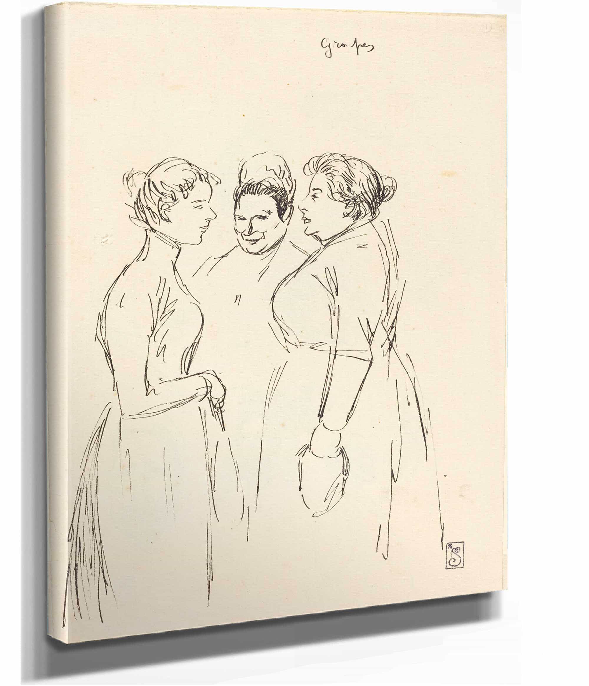 Gossiping Women by Theophile Alexandre Steinlen