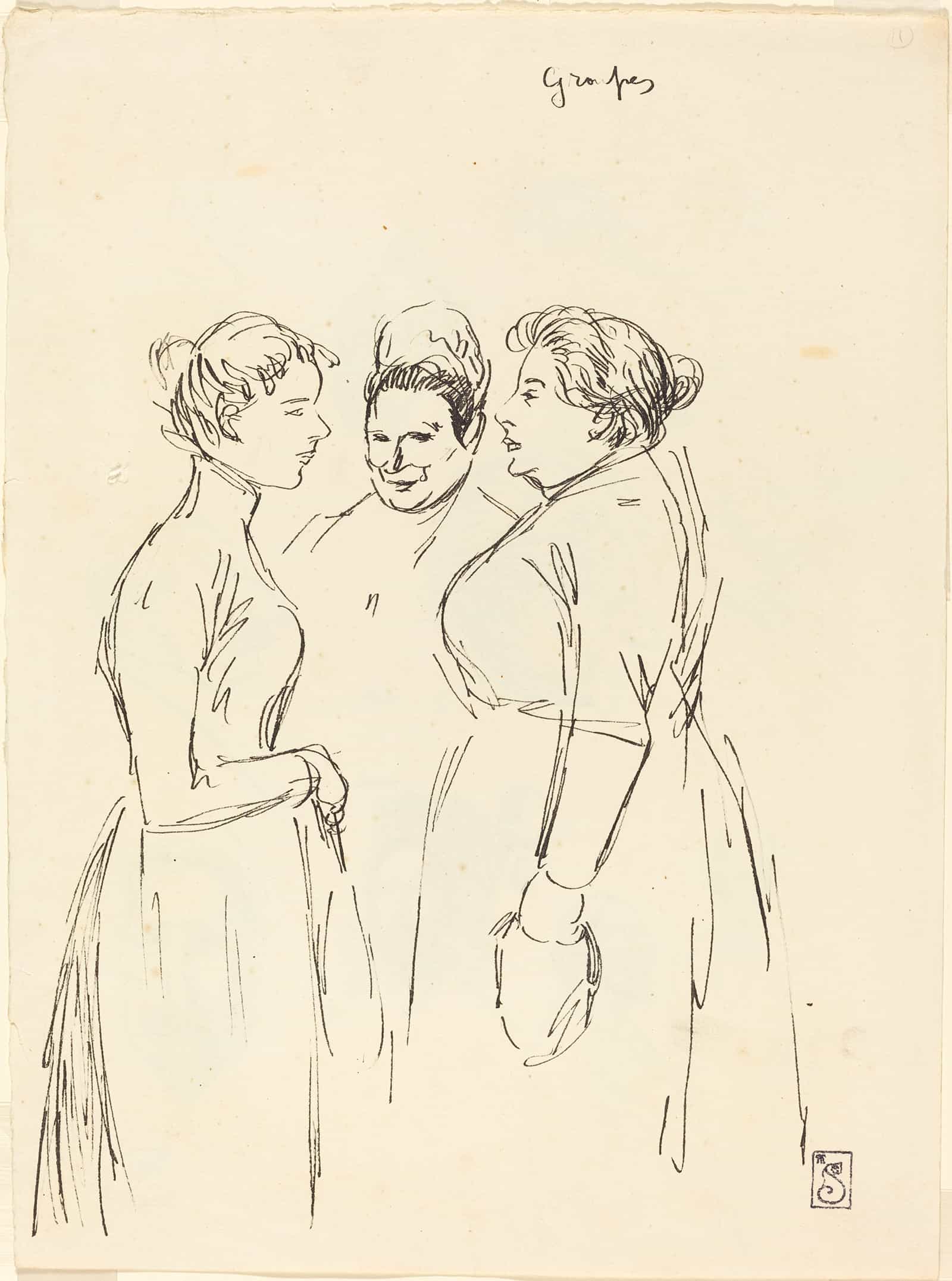 Gossiping Women by Theophile Alexandre Steinlen