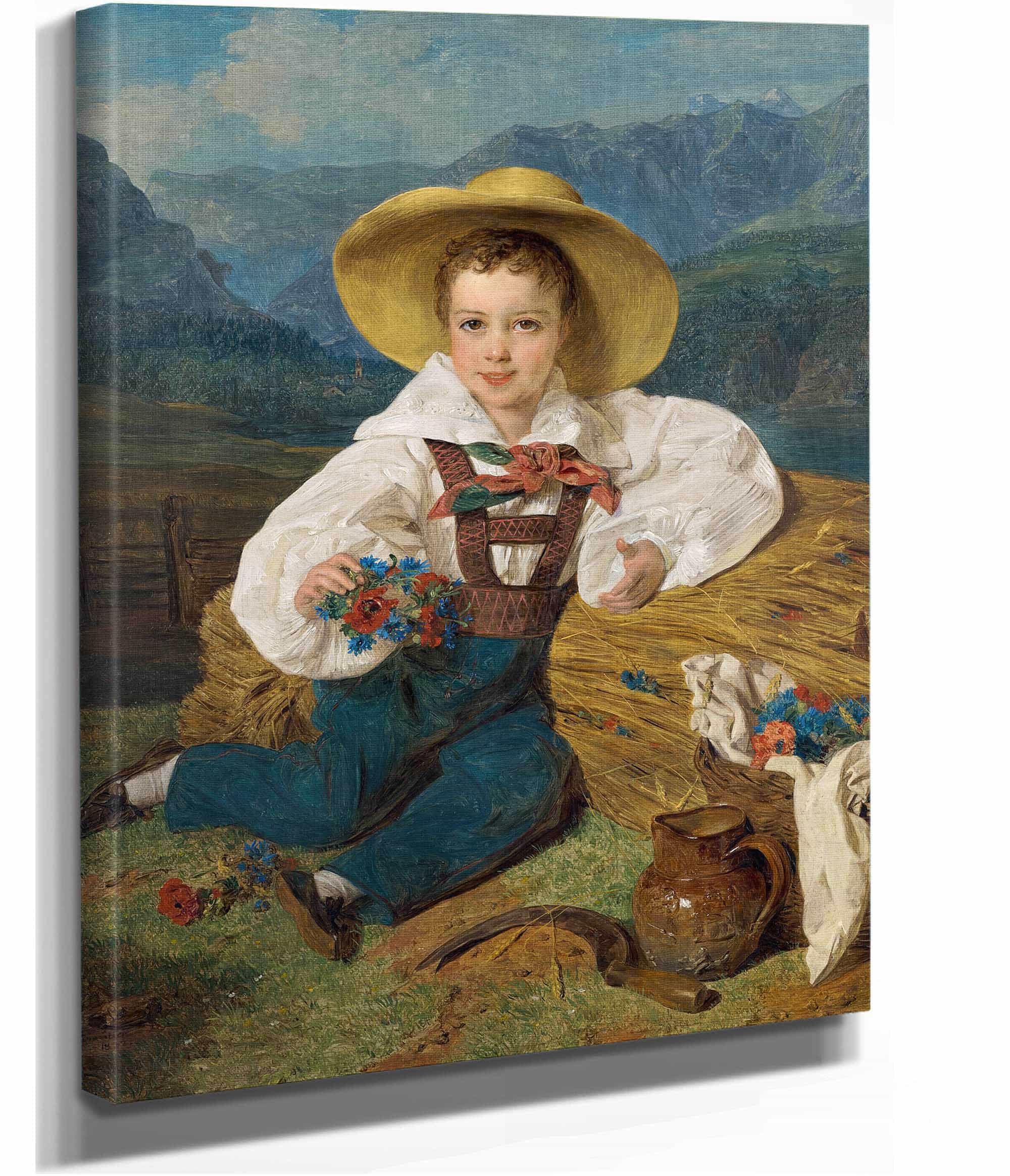 Graf Demetrius Apraxin Als Kind Vor Einer Berglandschaft by Ferdinand Georg Waldmuller