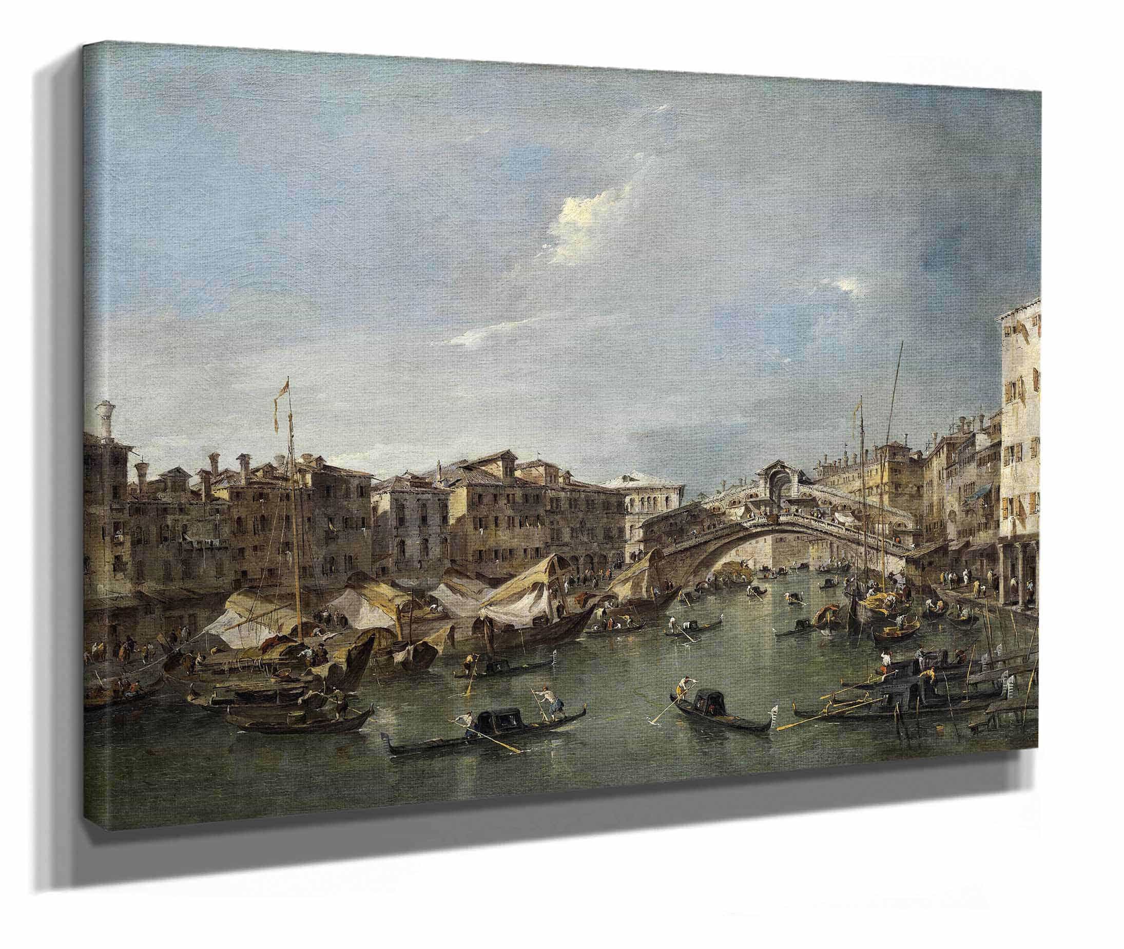 Grand Canal With The Rialto Bridgevenice Probably C by Francesco Guardi