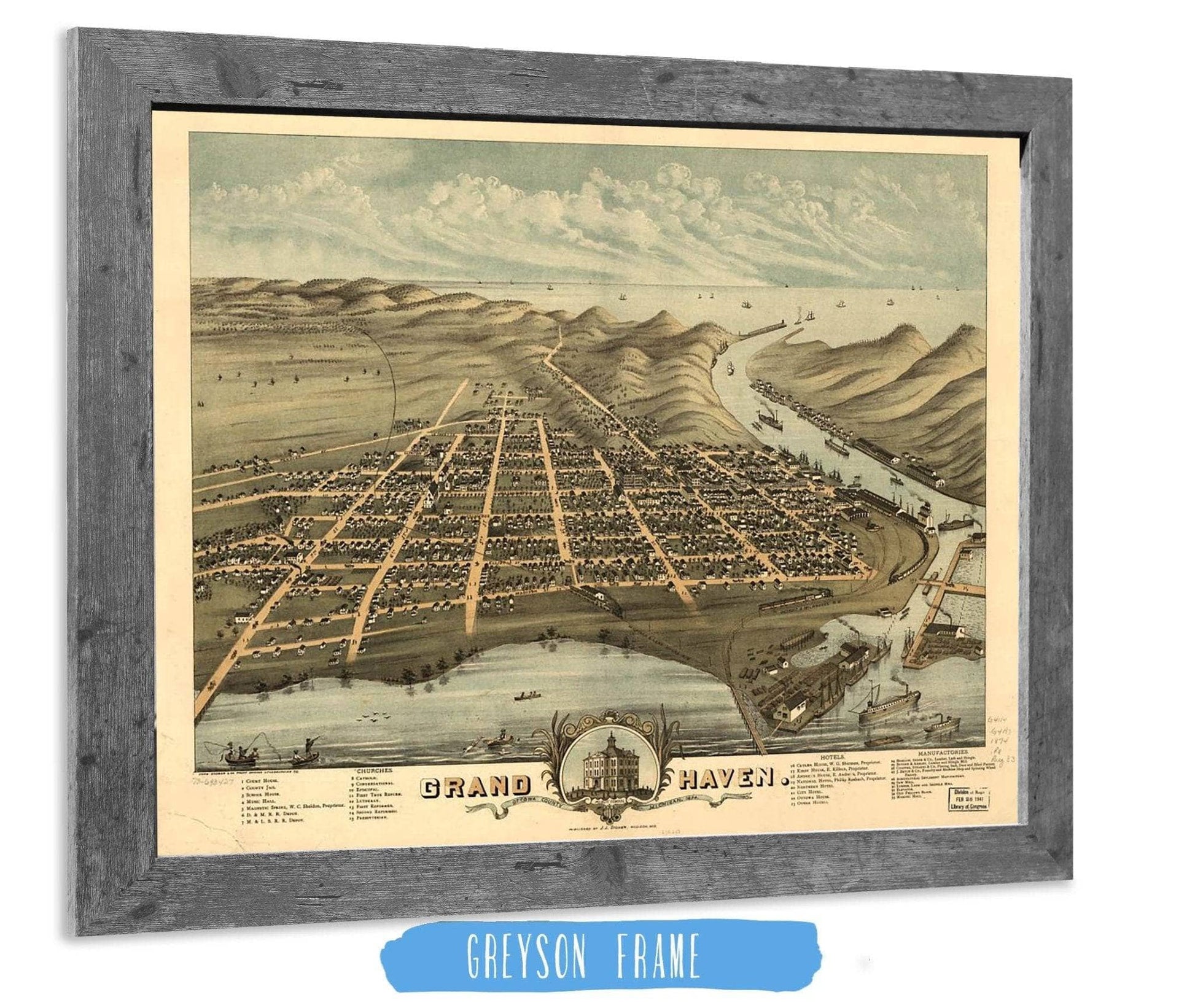 Grand Haven Ottawa County Michigan 1874 State of Michigan