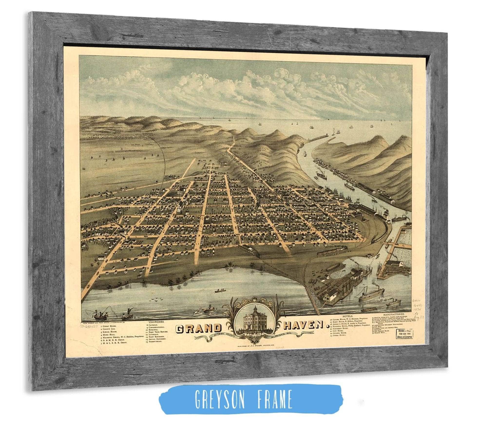 Grand Haven Ottawa County Michigan 1874 State of Michigan