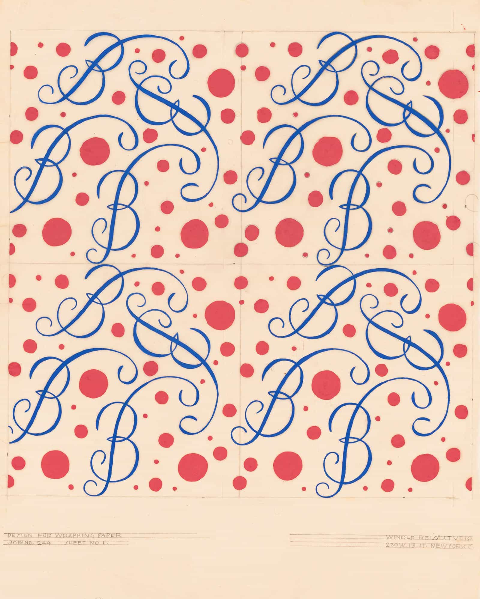 Graphic Design Drawings For Barricini Candy Packages by Winold Reiss