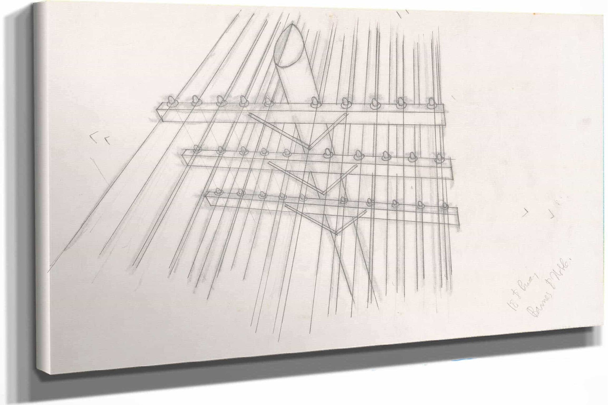 Graphic Designs For Fortune Magazine Study Of Telephone Poles by Winold Reiss
