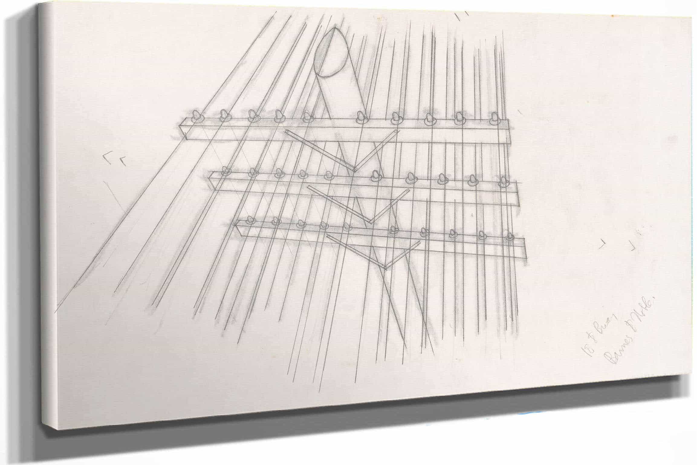 Graphic Designs For Fortune Magazine Study Of Telephone Poles by Winold Reiss