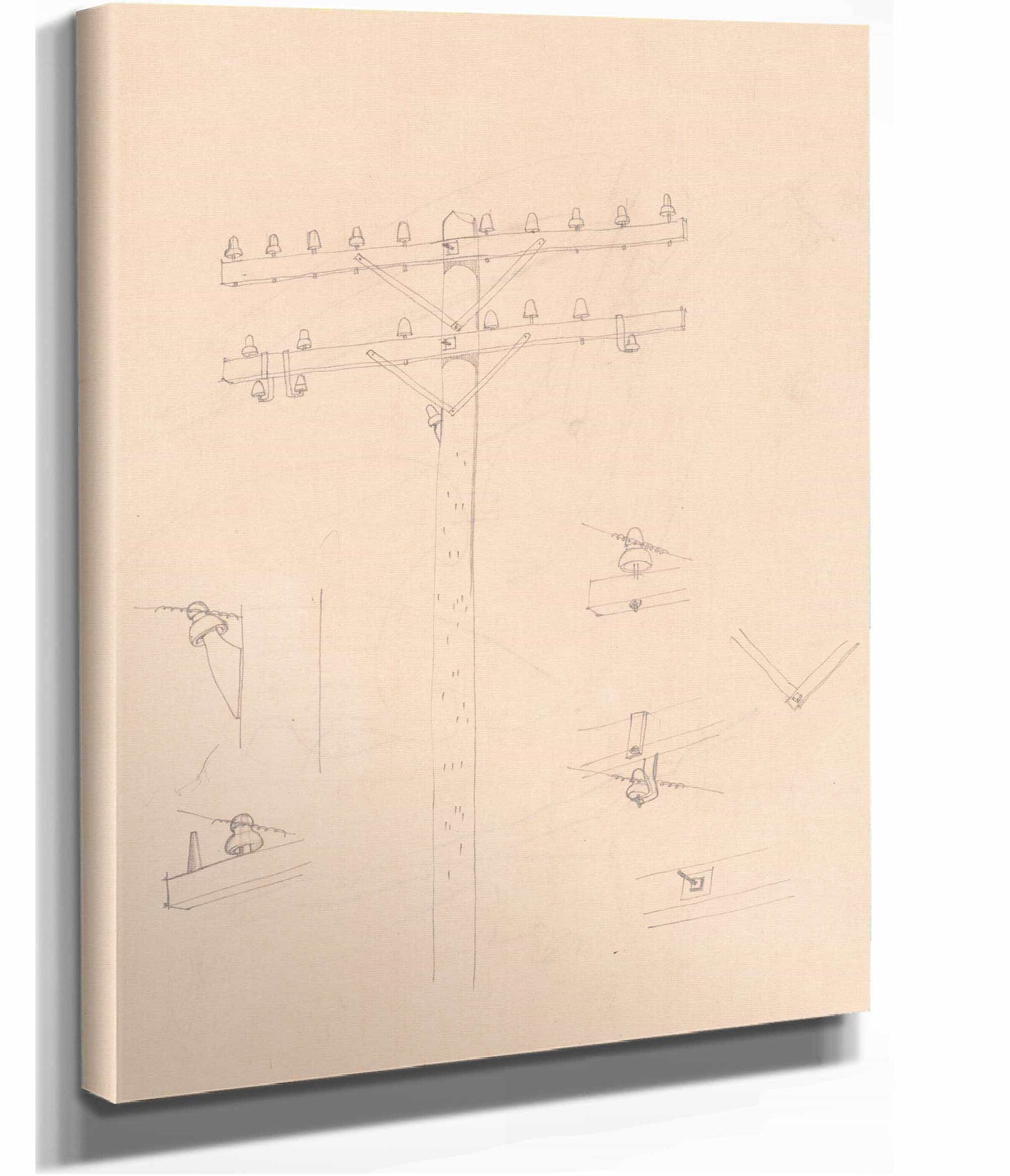 Graphic Designs For Fortune Magazine Study Of Telephone Poles by Winold Reiss