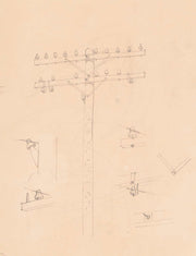 Graphic Designs For Fortune Magazine Study Of Telephone Poles by Winold Reiss
