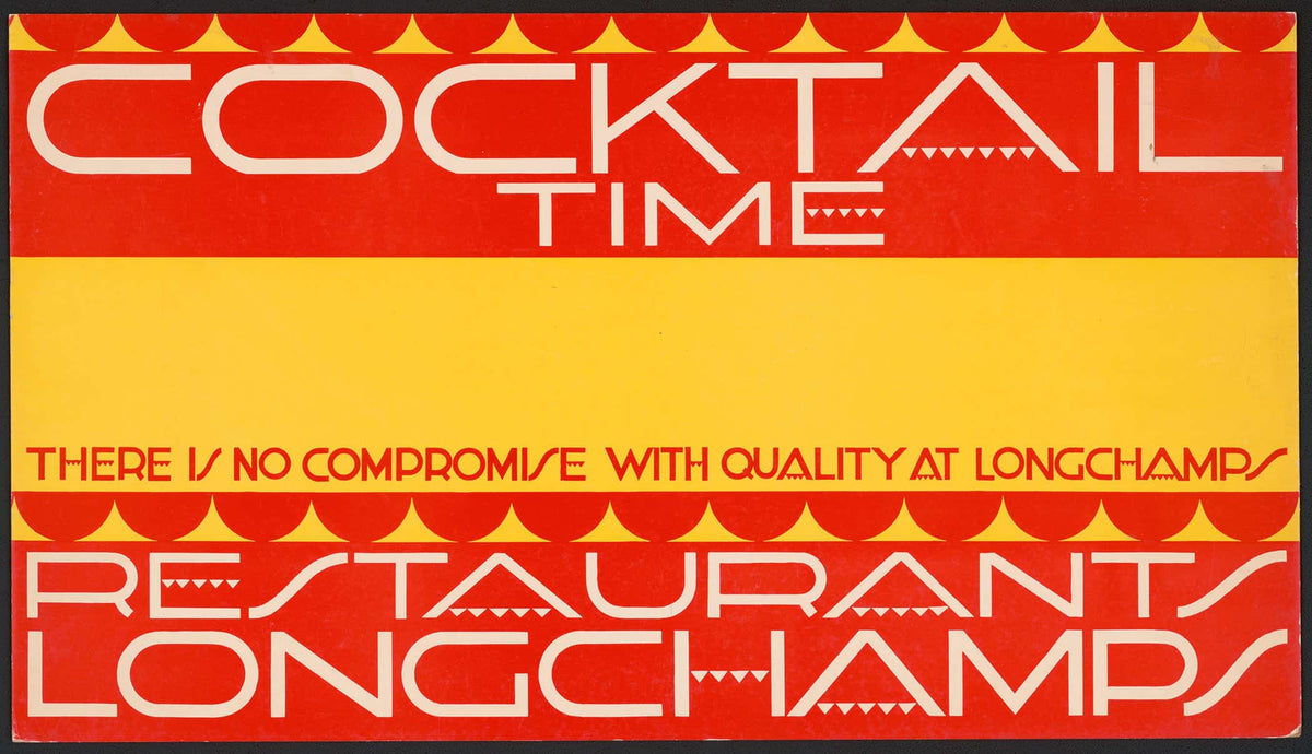 Graphic Designs For Longchamps Restaurants Cocktail Card by Winold Reiss