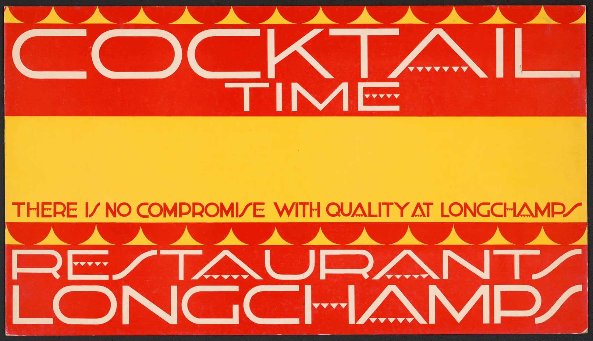 Graphic Designs For Longchamps Restaurants Cocktail Card by Winold Reiss
