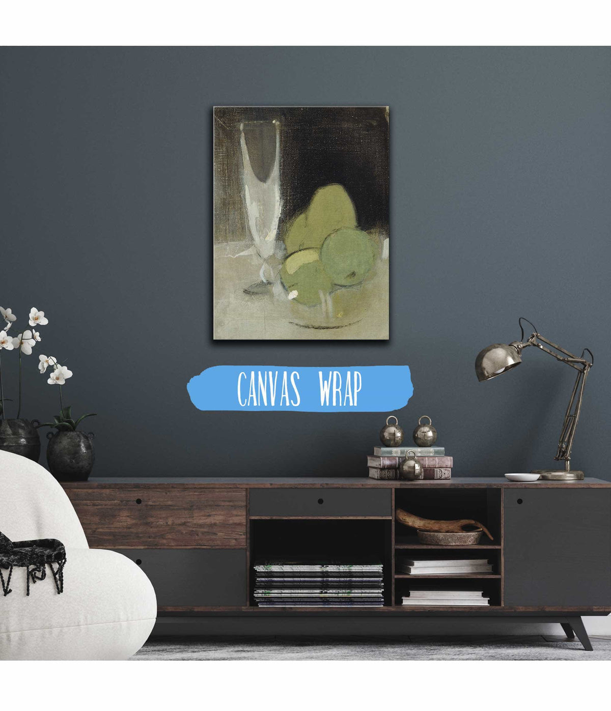 Green Apples And Champagne Glass by Helene Schjerfbeck