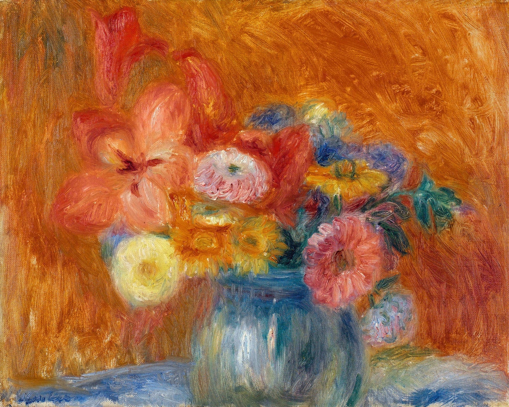 Green Bowl Of Flowers by William James Glackens