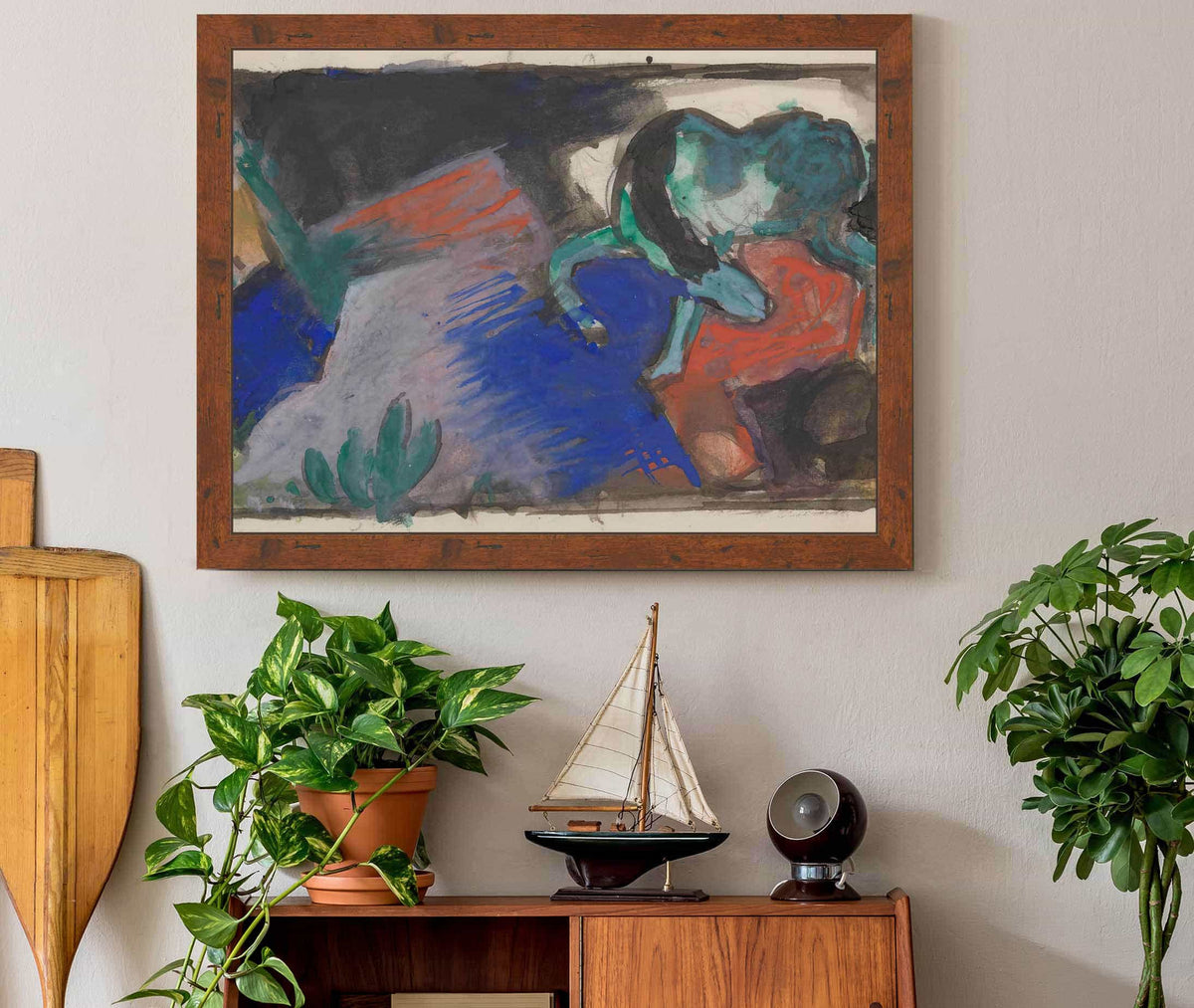 Green Horse In Landscape by Franz Marc