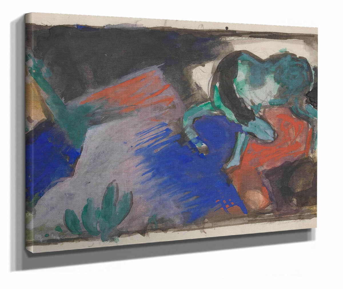 Green Horse In Landscape by Franz Marc