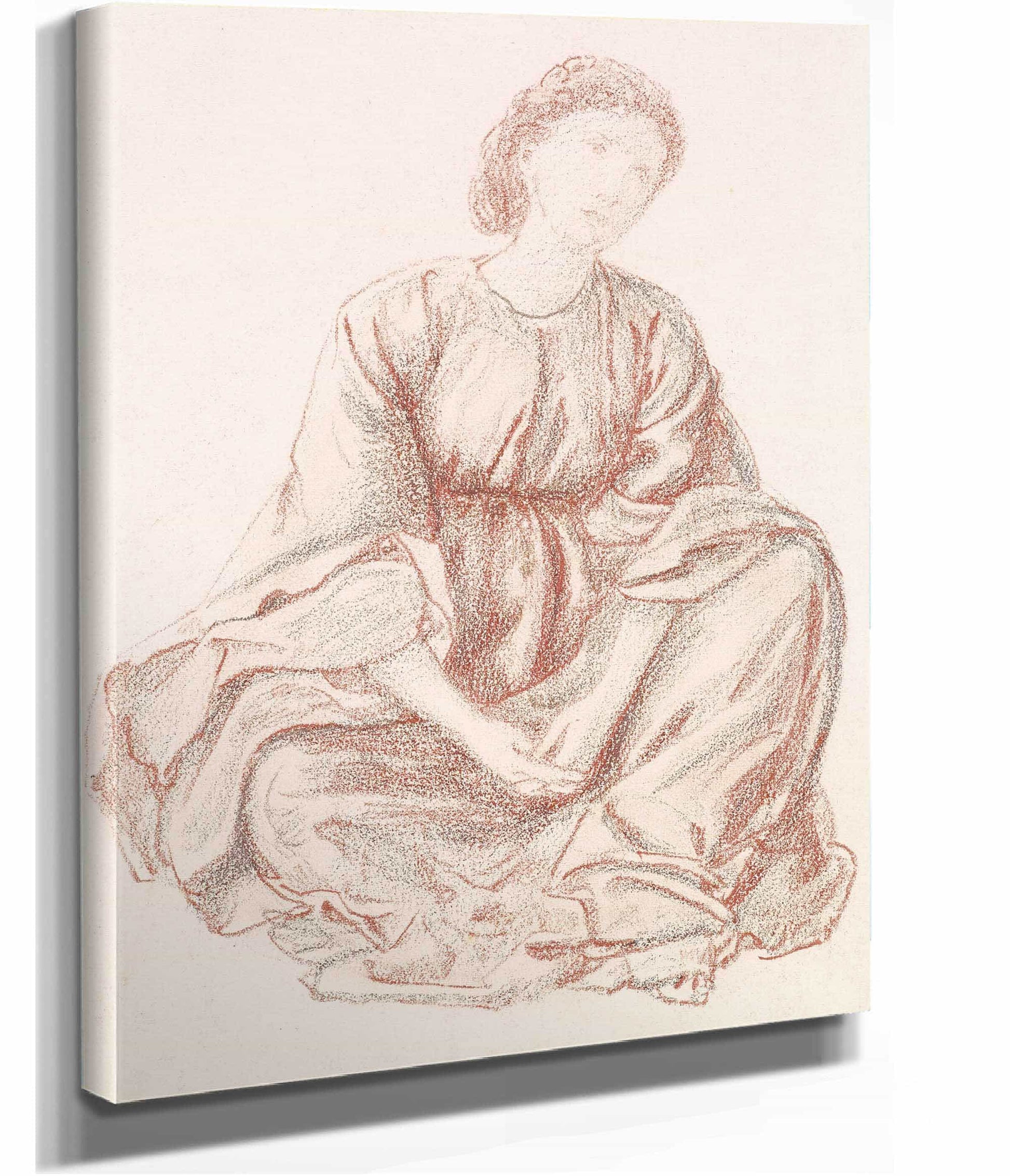 Green Summer Drapery Study For The Central Figure by Sir Edward Coley Burne Jones