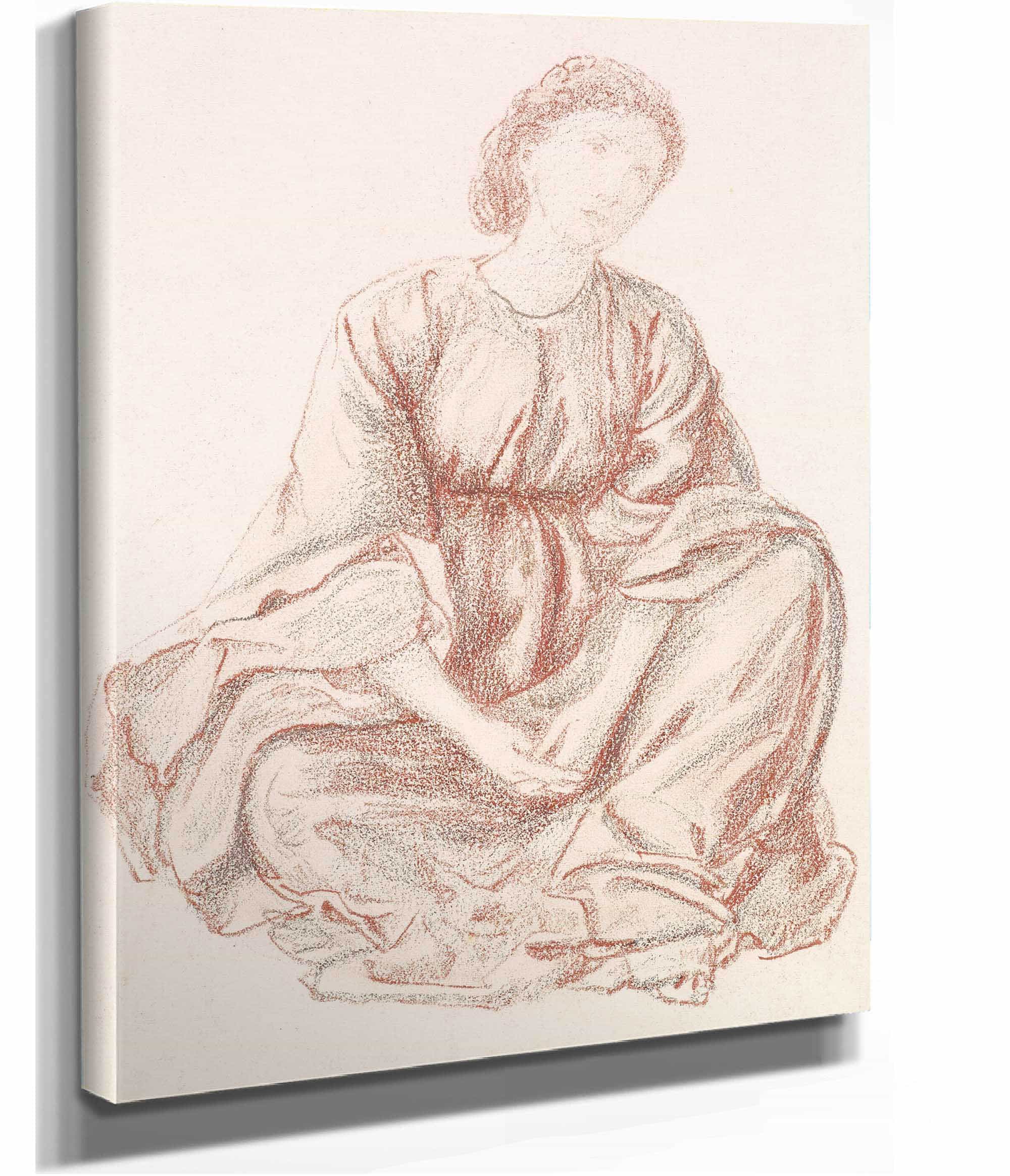 Green Summer Drapery Study For The Central Figure by Sir Edward Coley Burne Jones