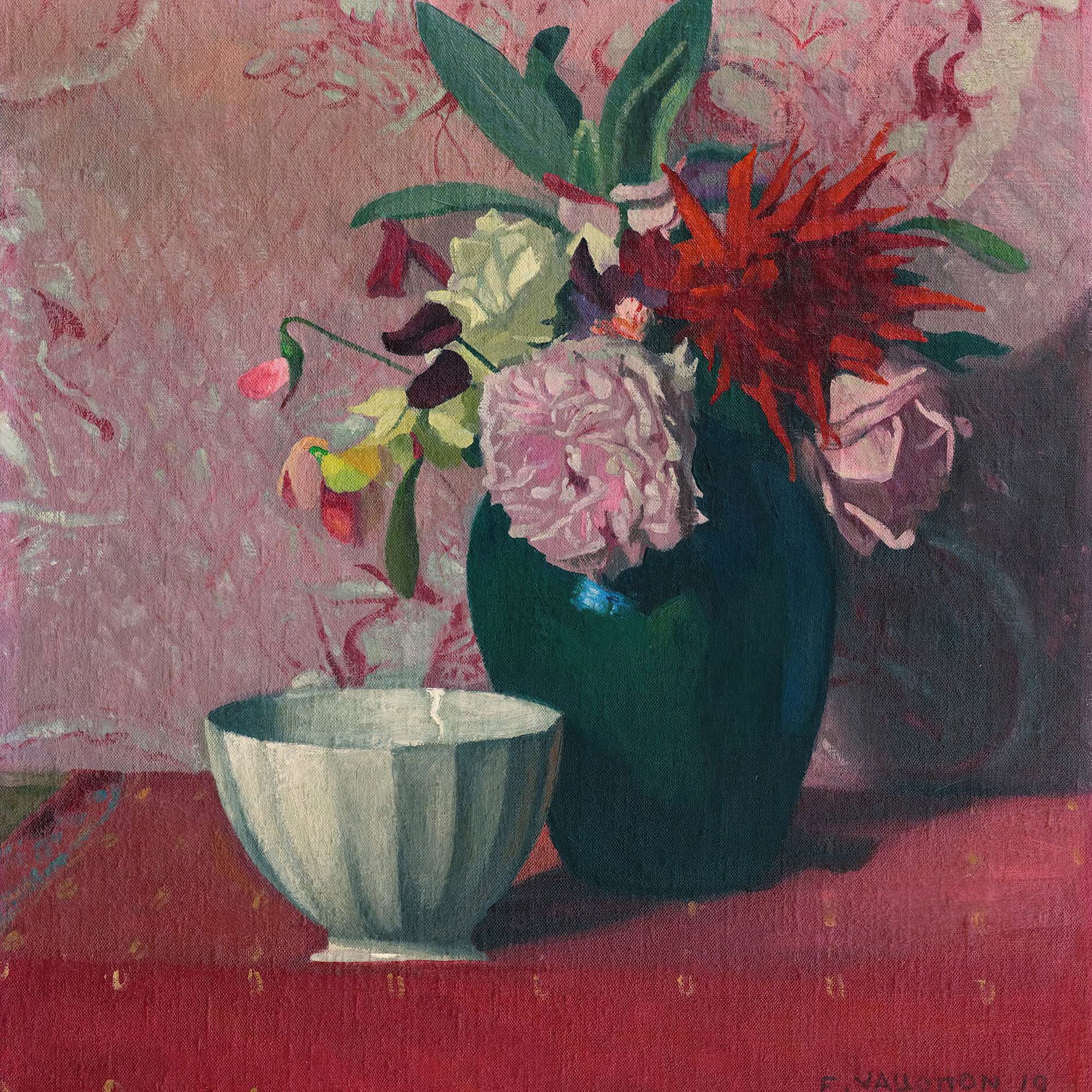 Green Vase And White Bowl by Felix Vallotton