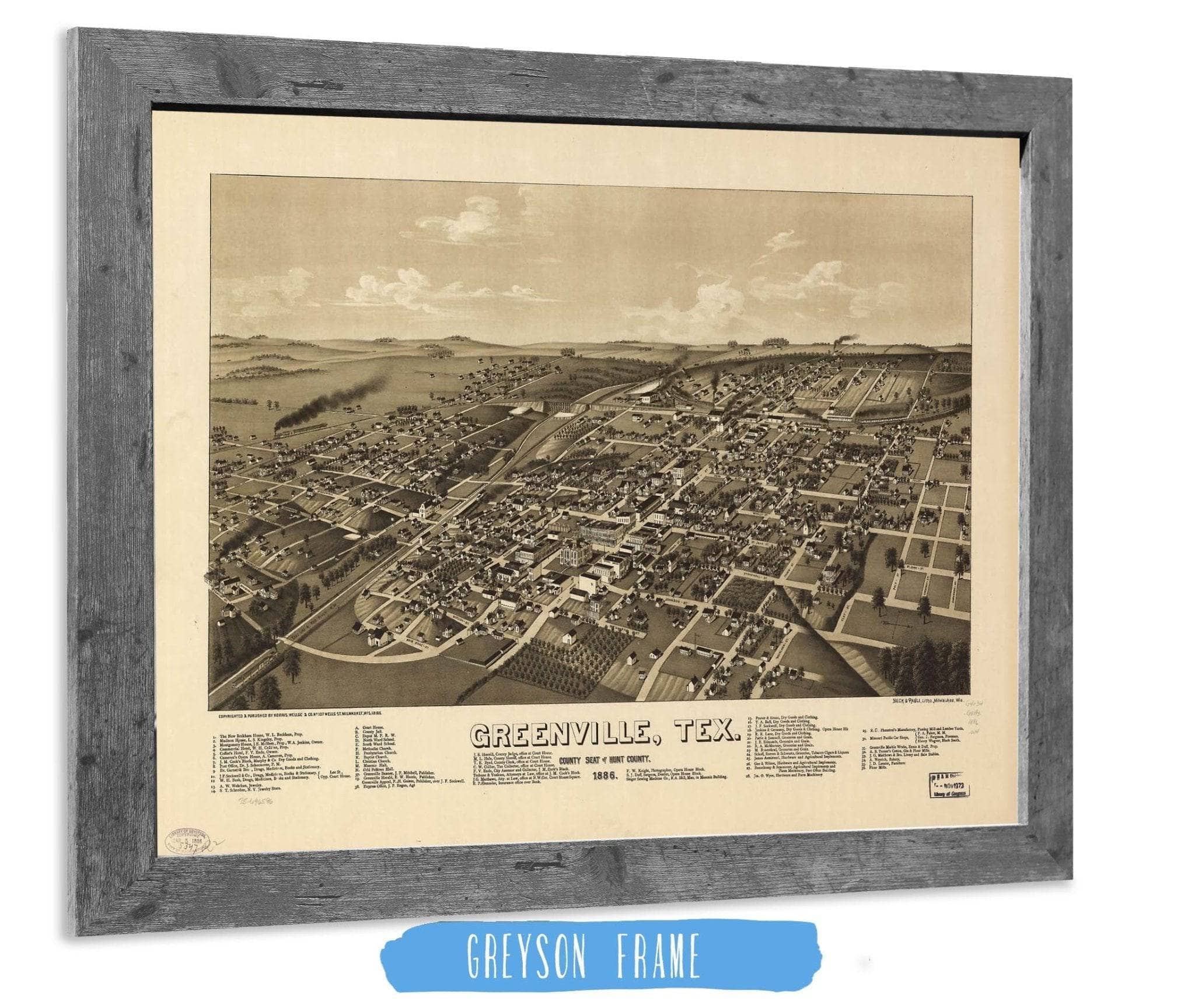Greenville Tex County Seat Of Hunt County 1886 State of Texas