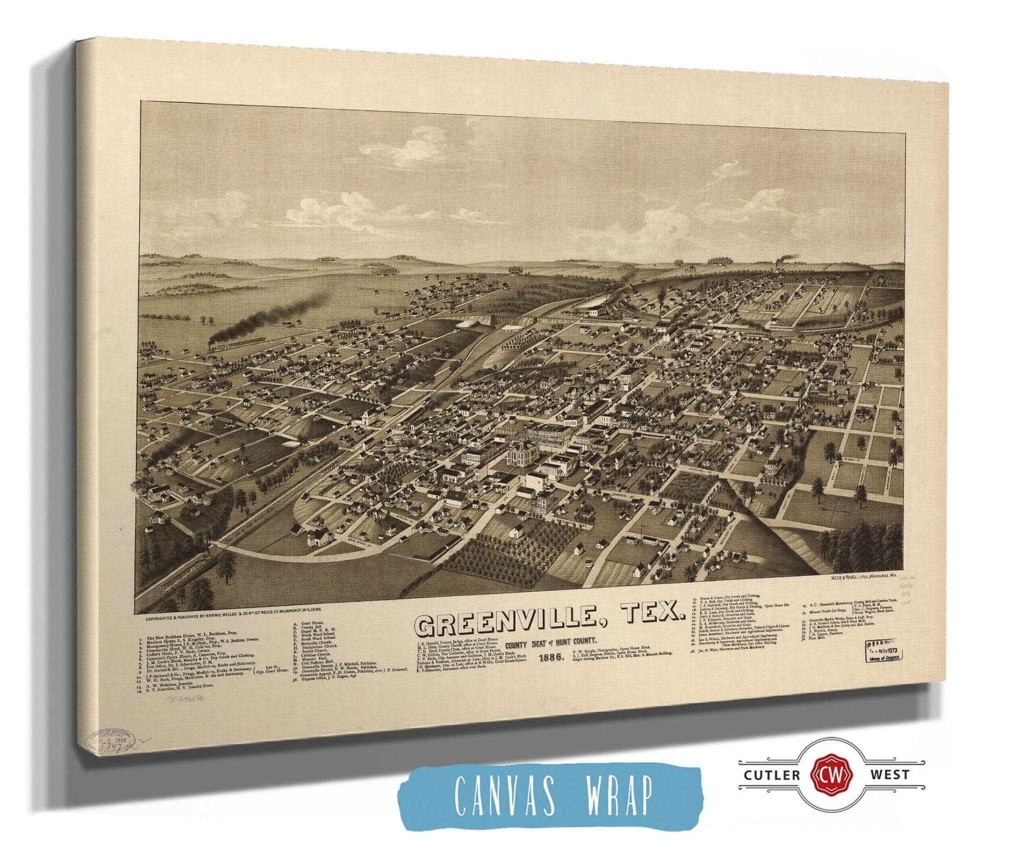 Greenville Tex County Seat Of Hunt County 1886 State of Texas