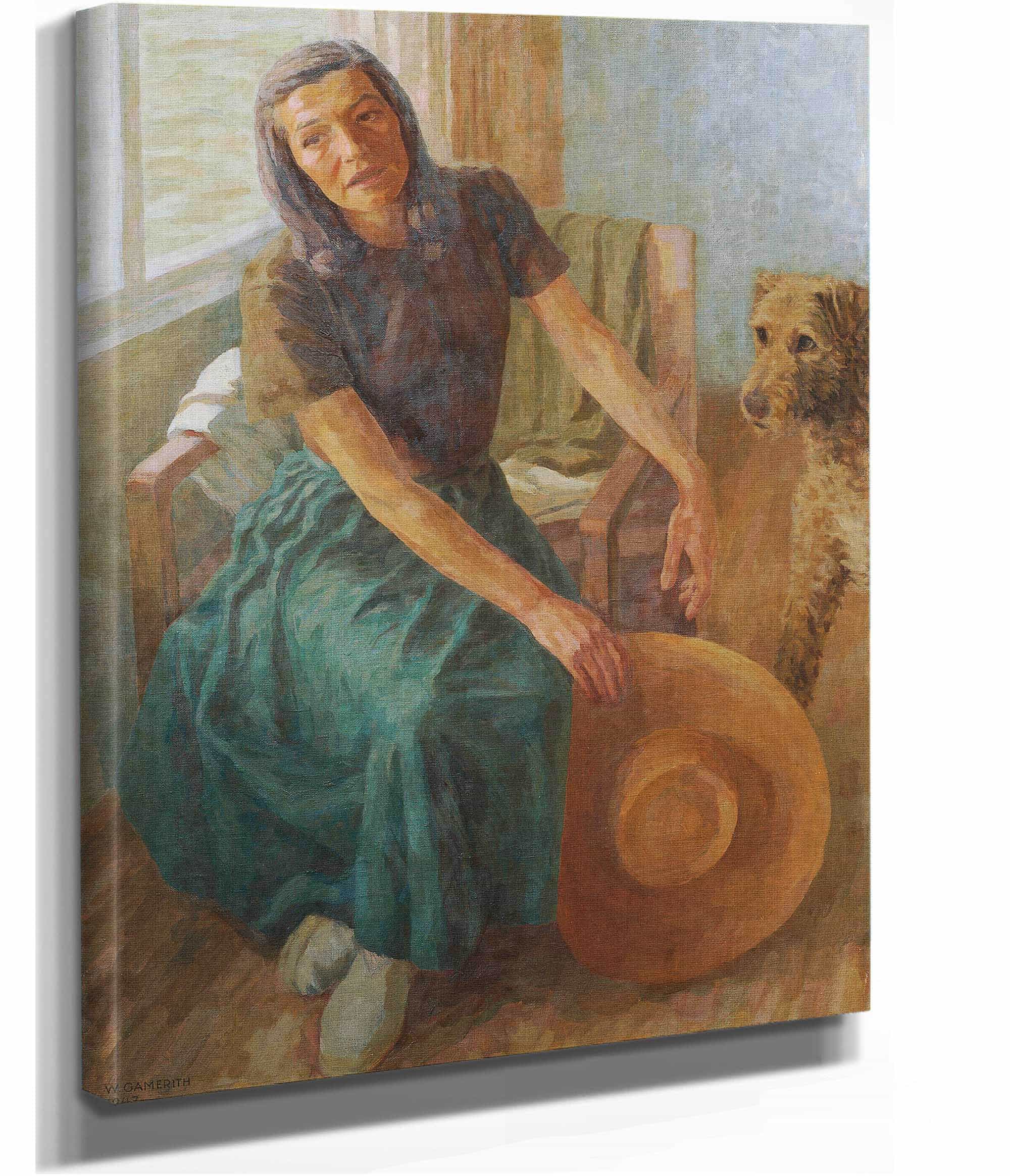 Grete Gamerith Mit Hund Puck by Walther Gamerith