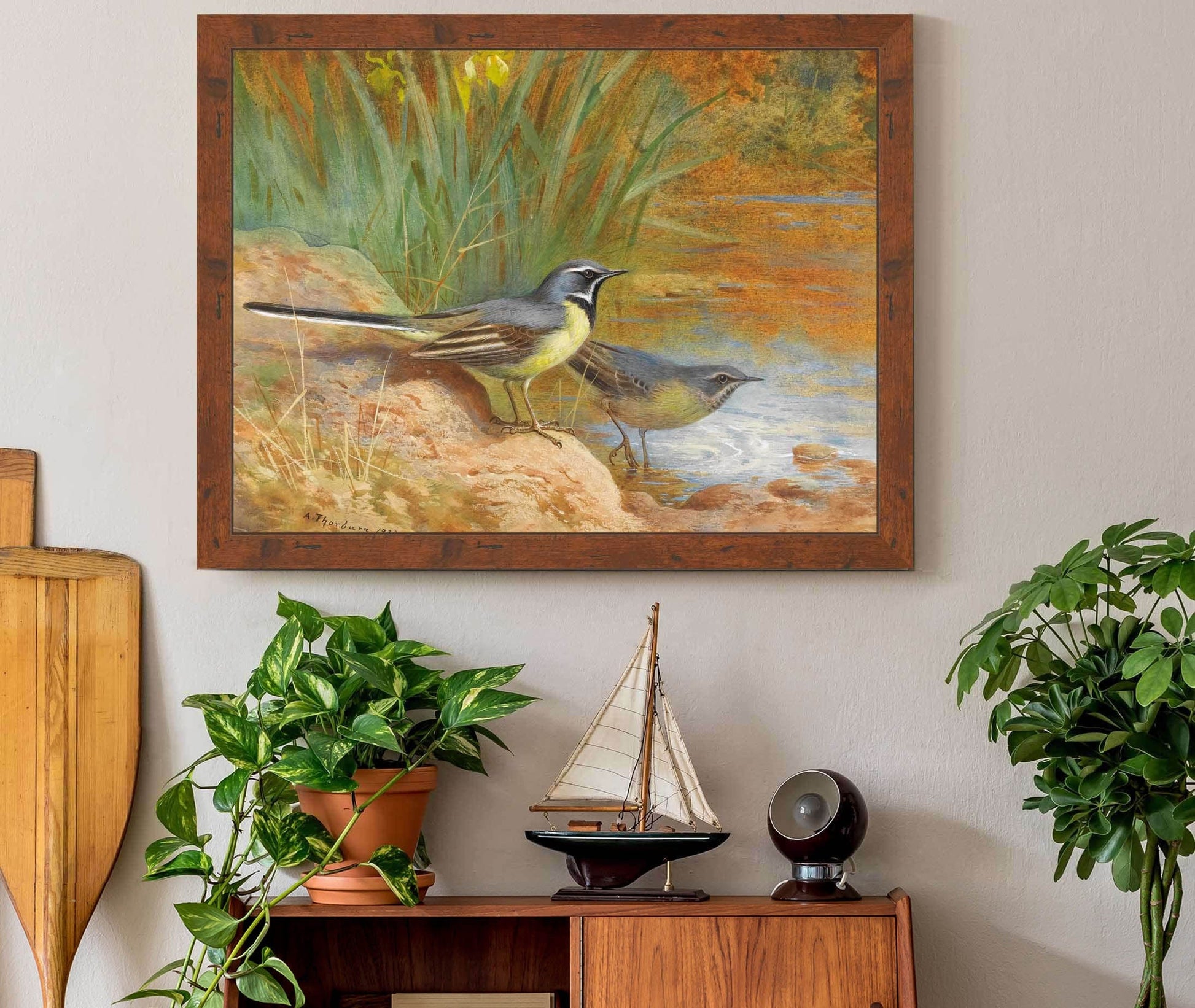 Grey Wagtails by Archibald Thorburn