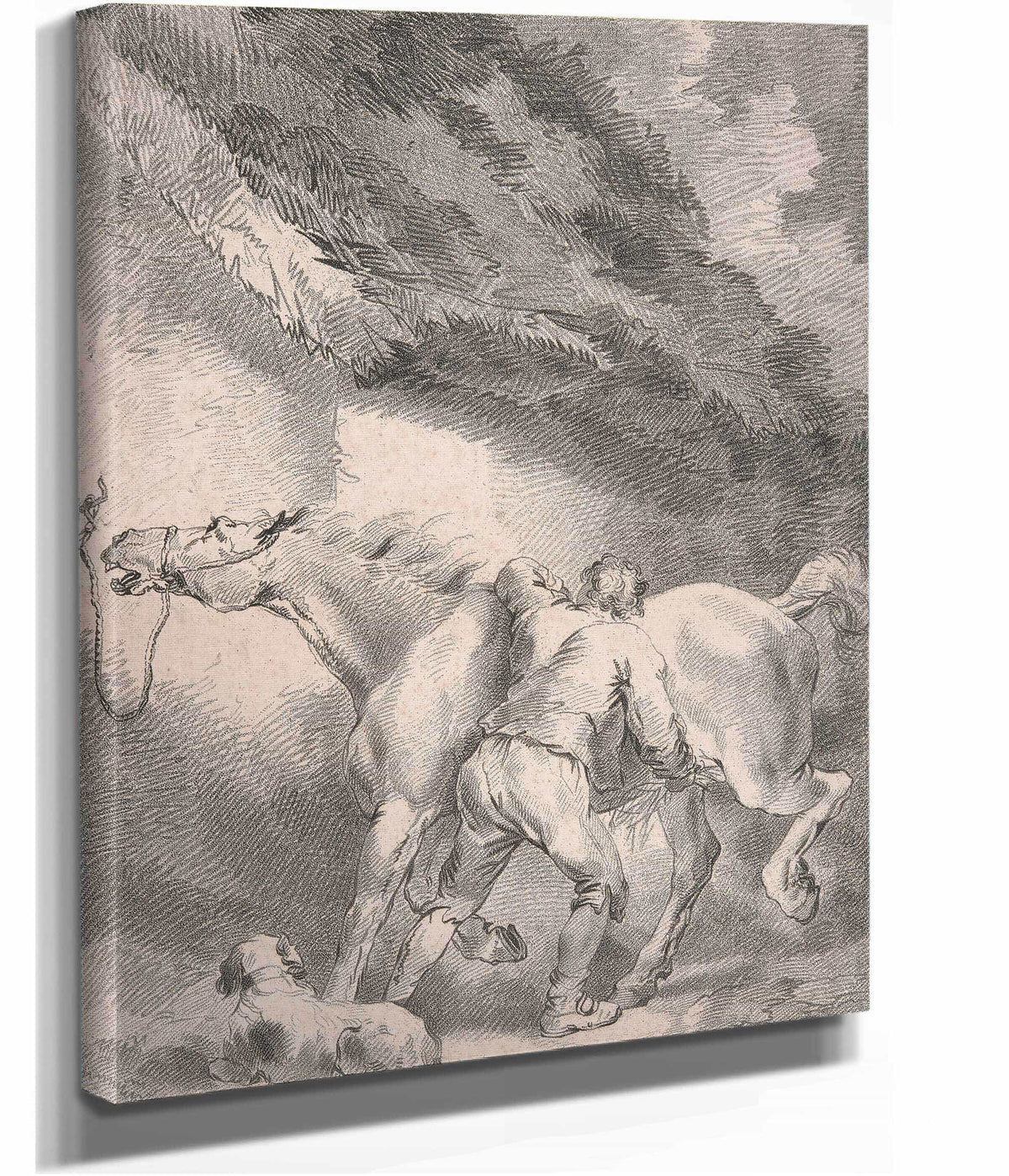 Groom Rubbing Down A Horse by George Morland