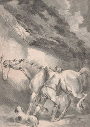 Groom Rubbing Down A Horse by George Morland